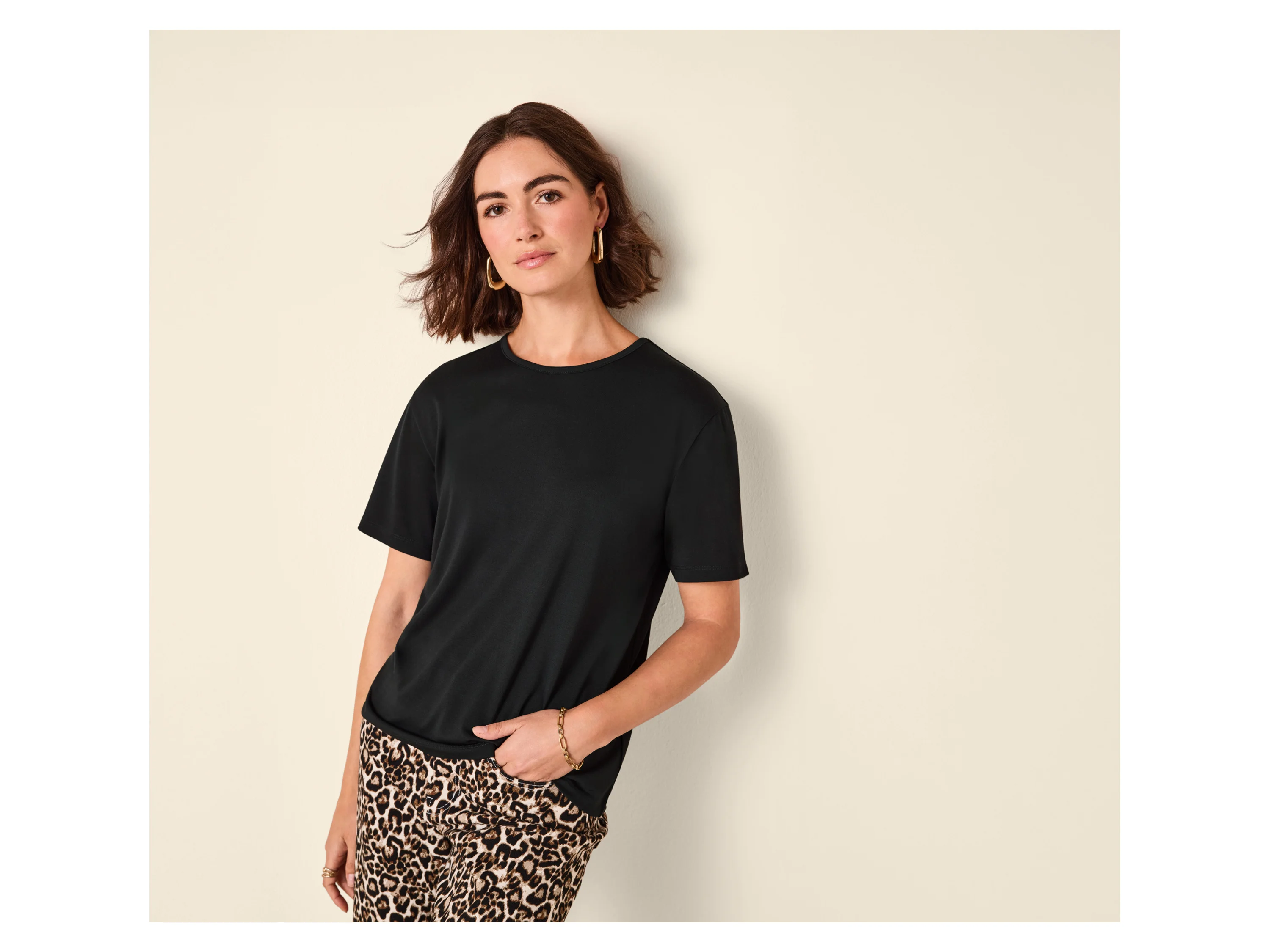 ESMARA® Damen T-Shirt (Schwarz, XS(32/34)) – Bild 2 von 4