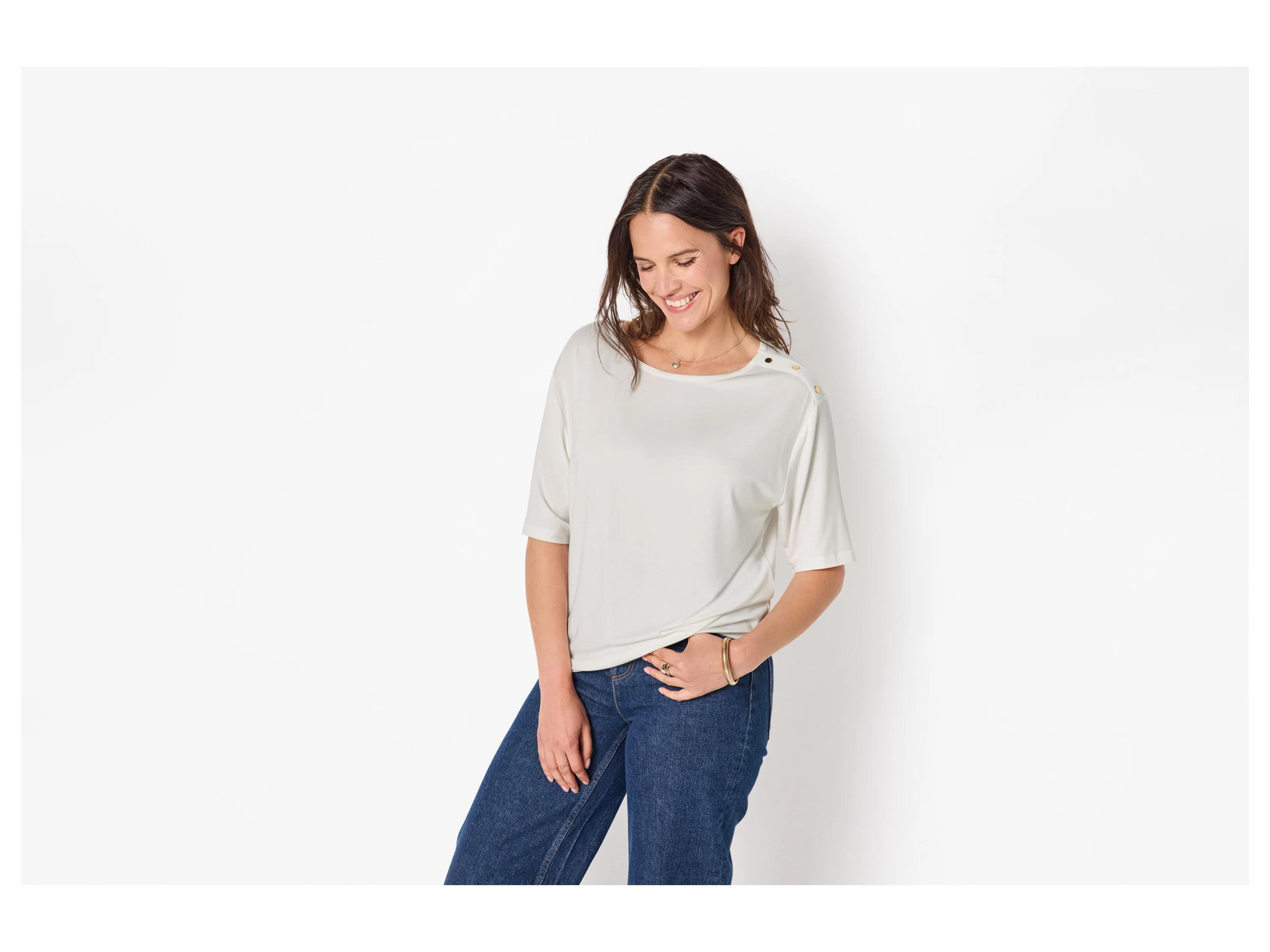 ESMARA® Damen T-Shirt (Weiß, L(44/46)) – Bild 2 von 4