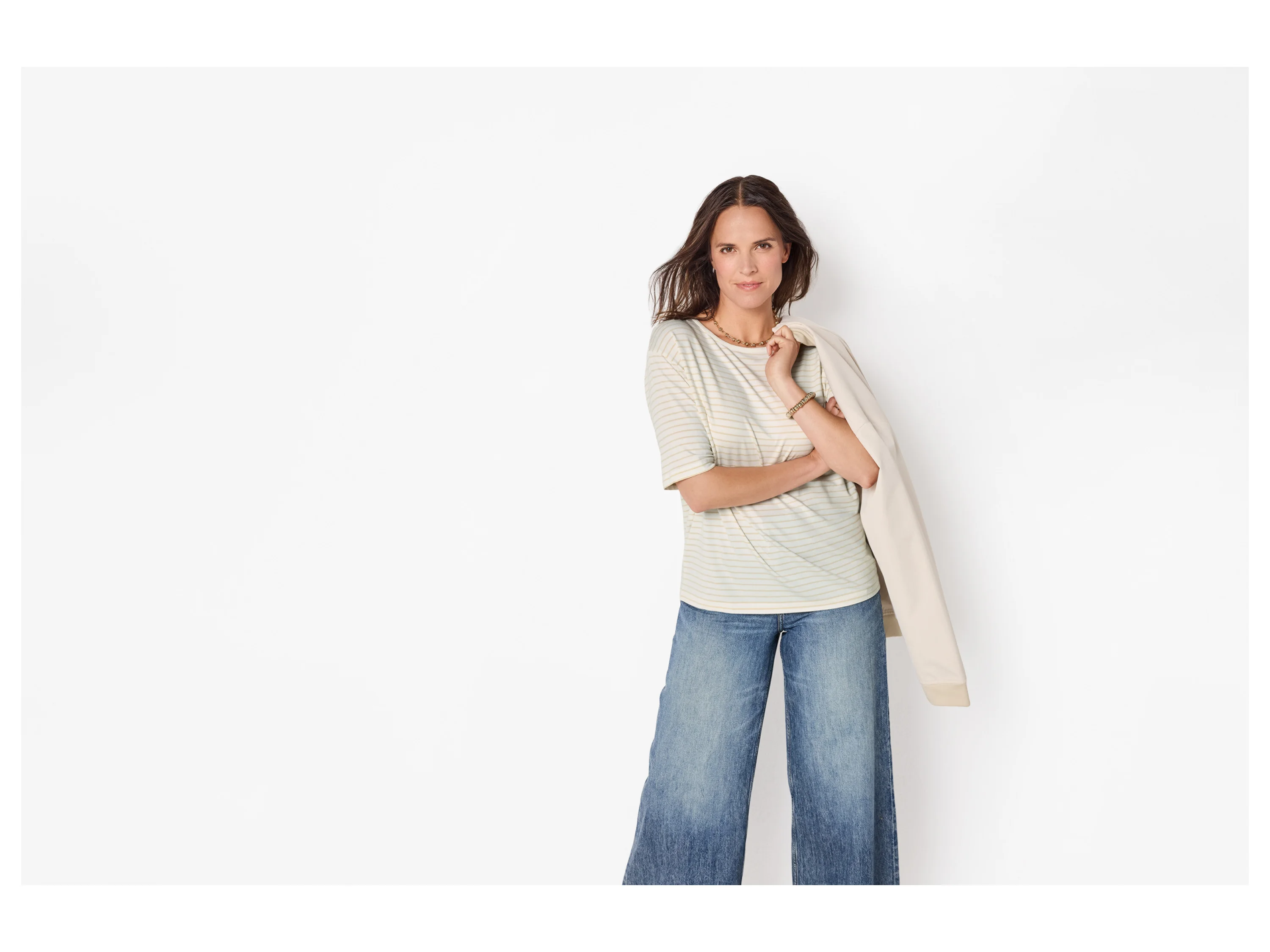 ESMARA® Damen T-Shirt (weiß/beige, S(36/38)) – Bild 2 von 4