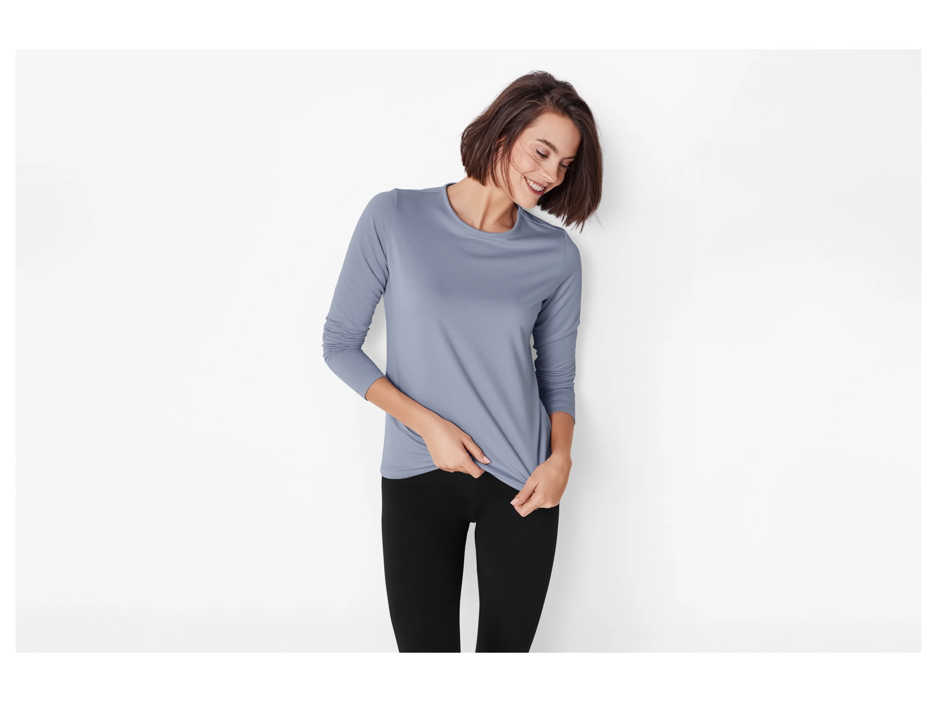 ESMARA® Damen Thermo-Langarmshirt (Blau, L(44/46)) – Bild 2 von 3