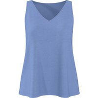 ESMARA® Damen Top mit Leinen (Blau, S (36/38))