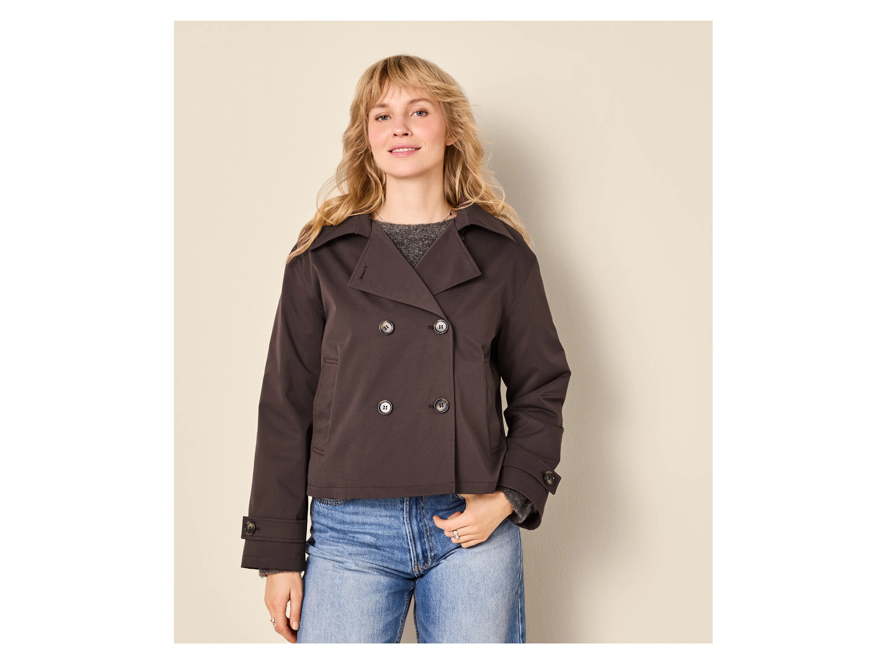 ESMARA® Damen Trenchjacke (Braun, 36) – Bild 2 von 4