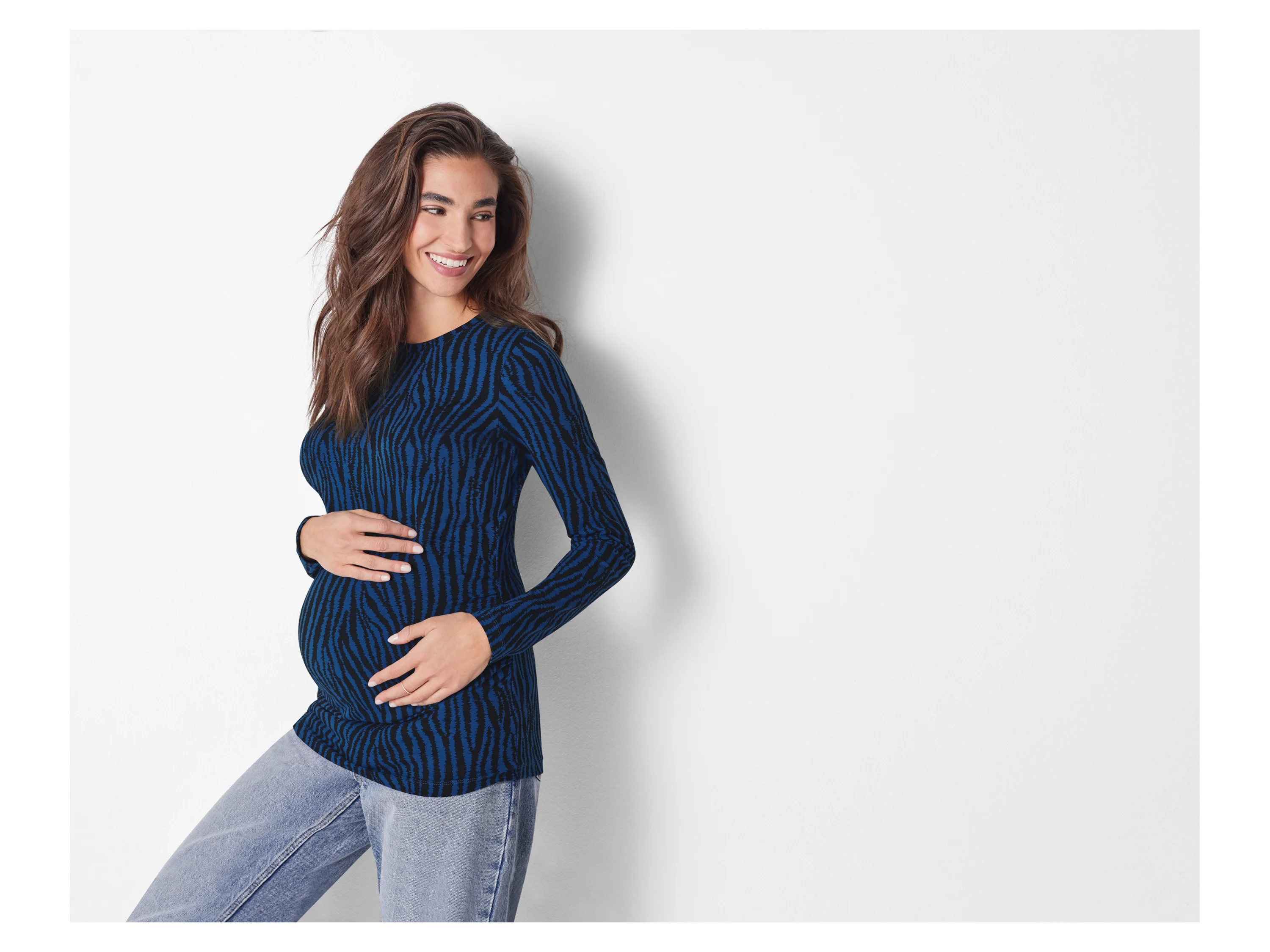ESMARA® Damen Umstands-Langarmshirt (Blau, XS(32/34)) – Bild 2 von 3