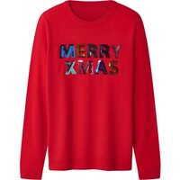 ESMARA® Damen Weihnachtspullover mit LED-Effekt / Weihnachtspullover mit Musik / Weihnachtspullover (Rot, S(36/38))