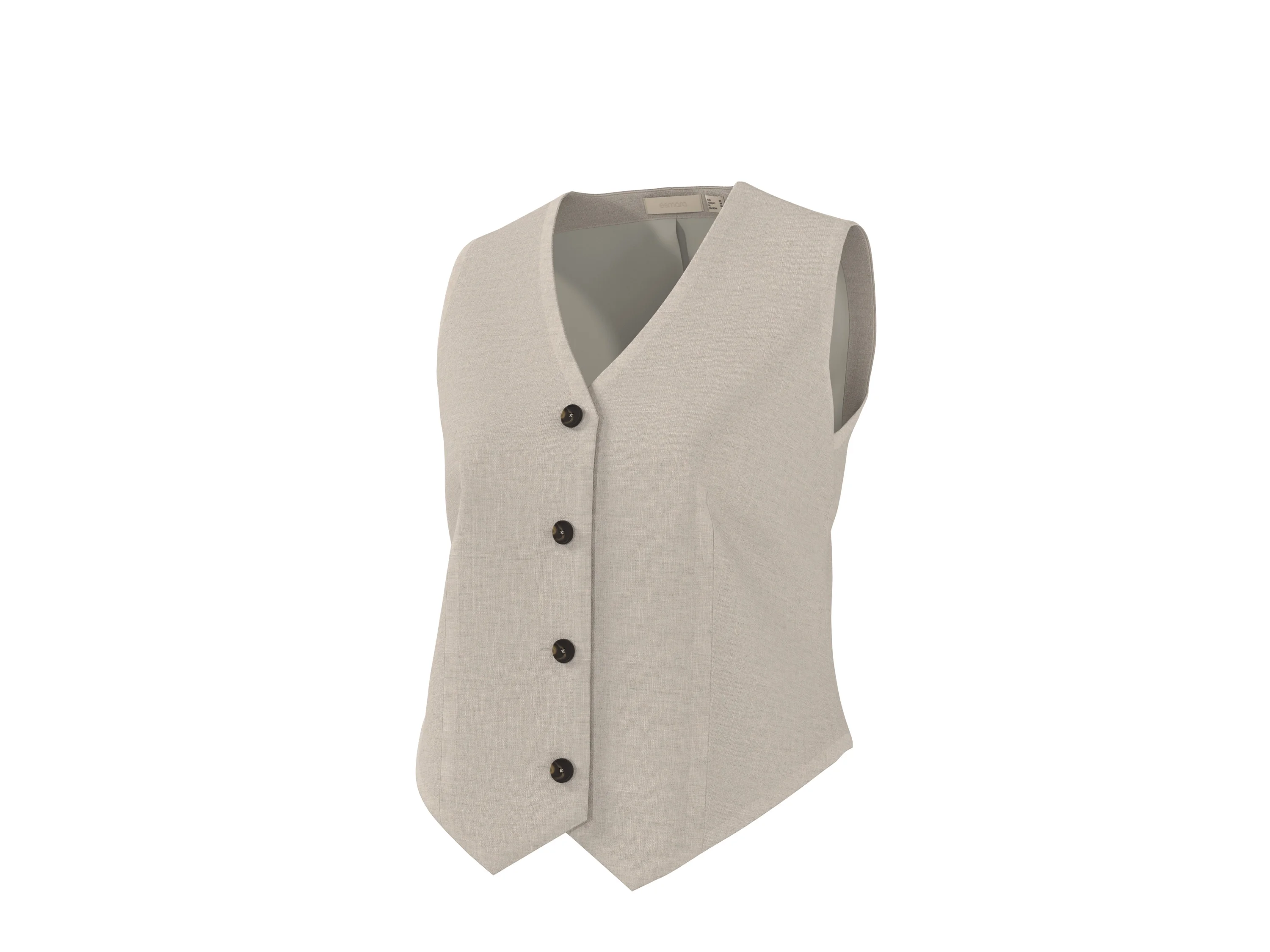 ESMARA® Damen Weste mit Leinen (Beige, 34) – Bild 4 von 4