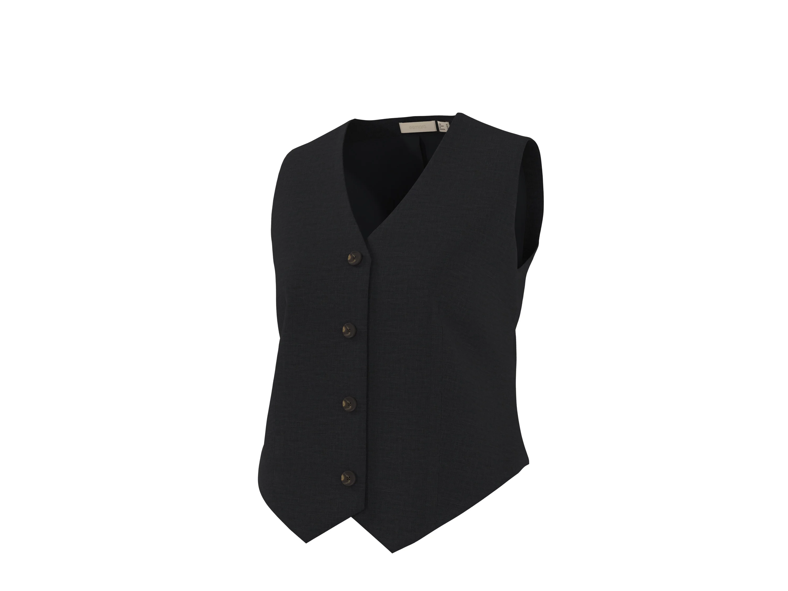 ESMARA® Damen Weste mit Leinen (Schwarz, 42) – Bild 4 von 4