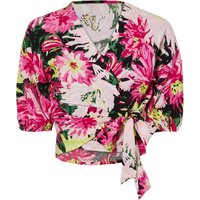 ESMARA® Damen Wickelbluse (Blumen/rosa/pink, 38)