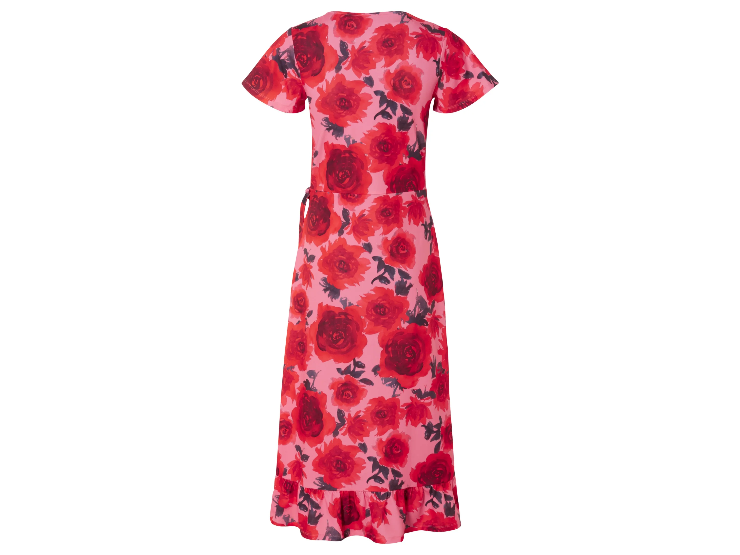 ESMARA® Damen Wickelkleid (Muster pink/rot, XS) – Bild 3 von 3
