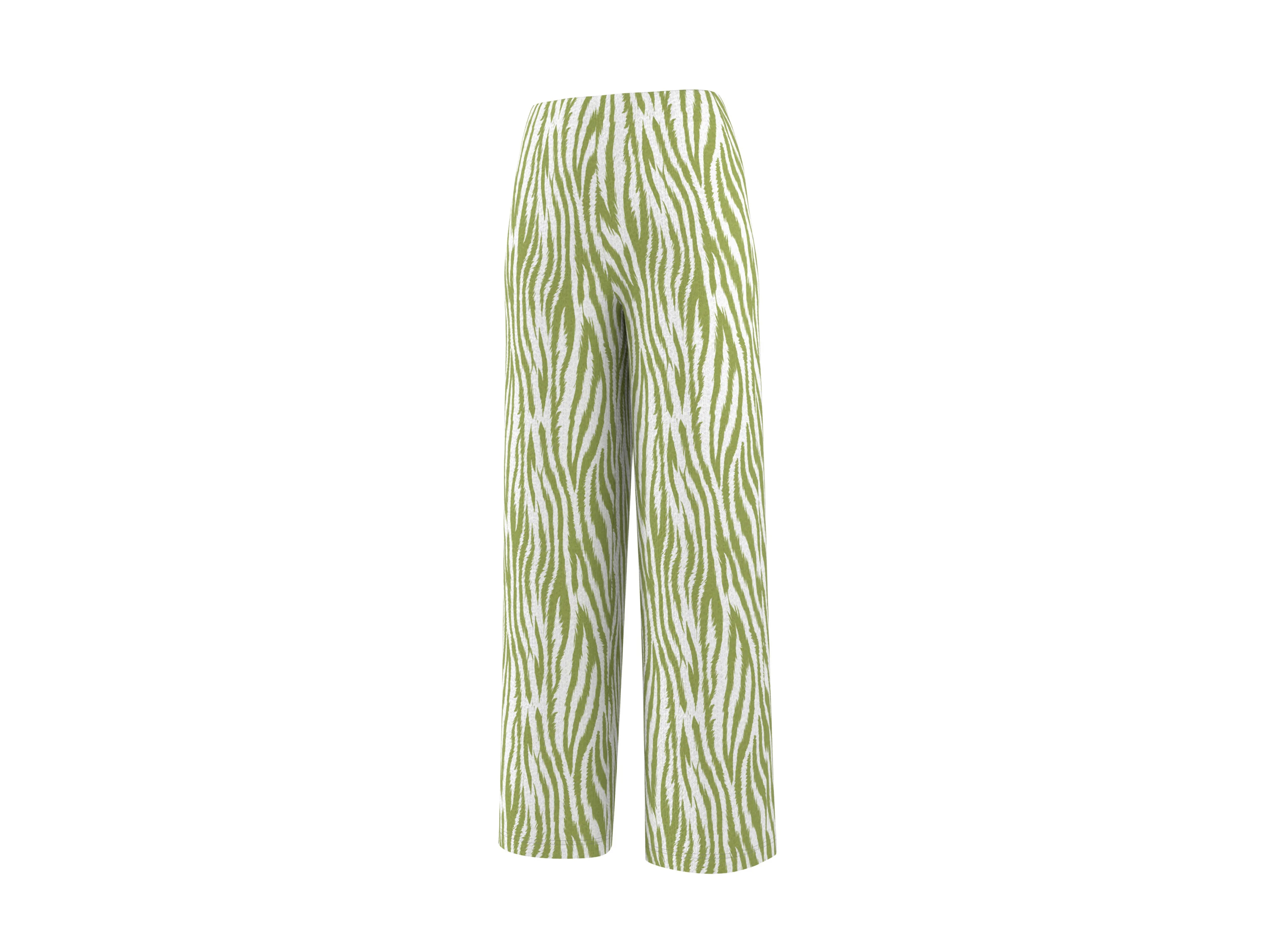 ESMARA® Damen Wide-Leg-Hose (Gemustert/grün, M(40/42)) – Bild 3 von 4