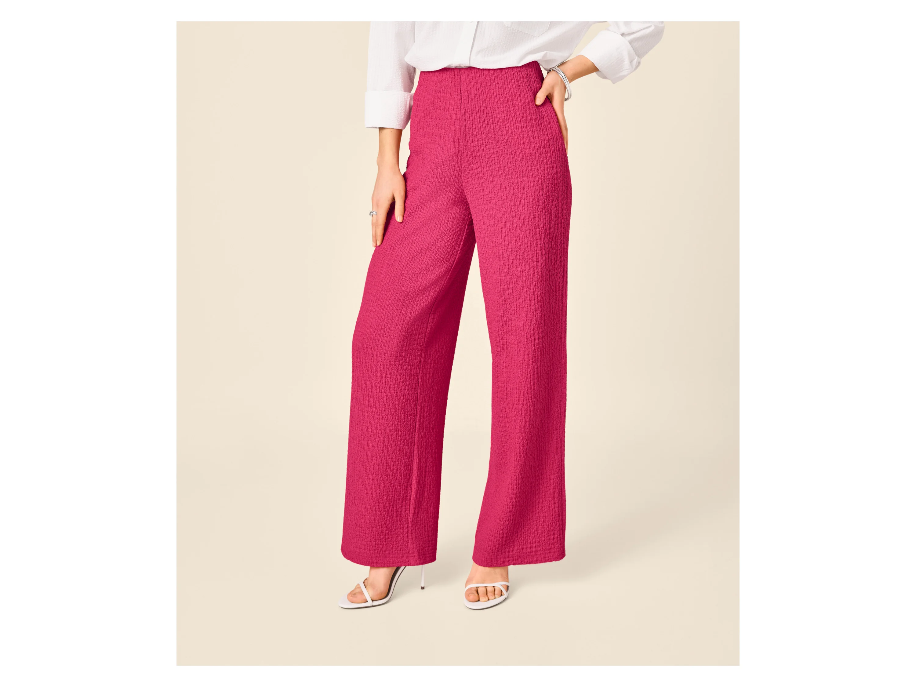 ESMARA® Damen Wide-Leg-Hose (Pink, XS(32/34)) – Bild 2 von 4