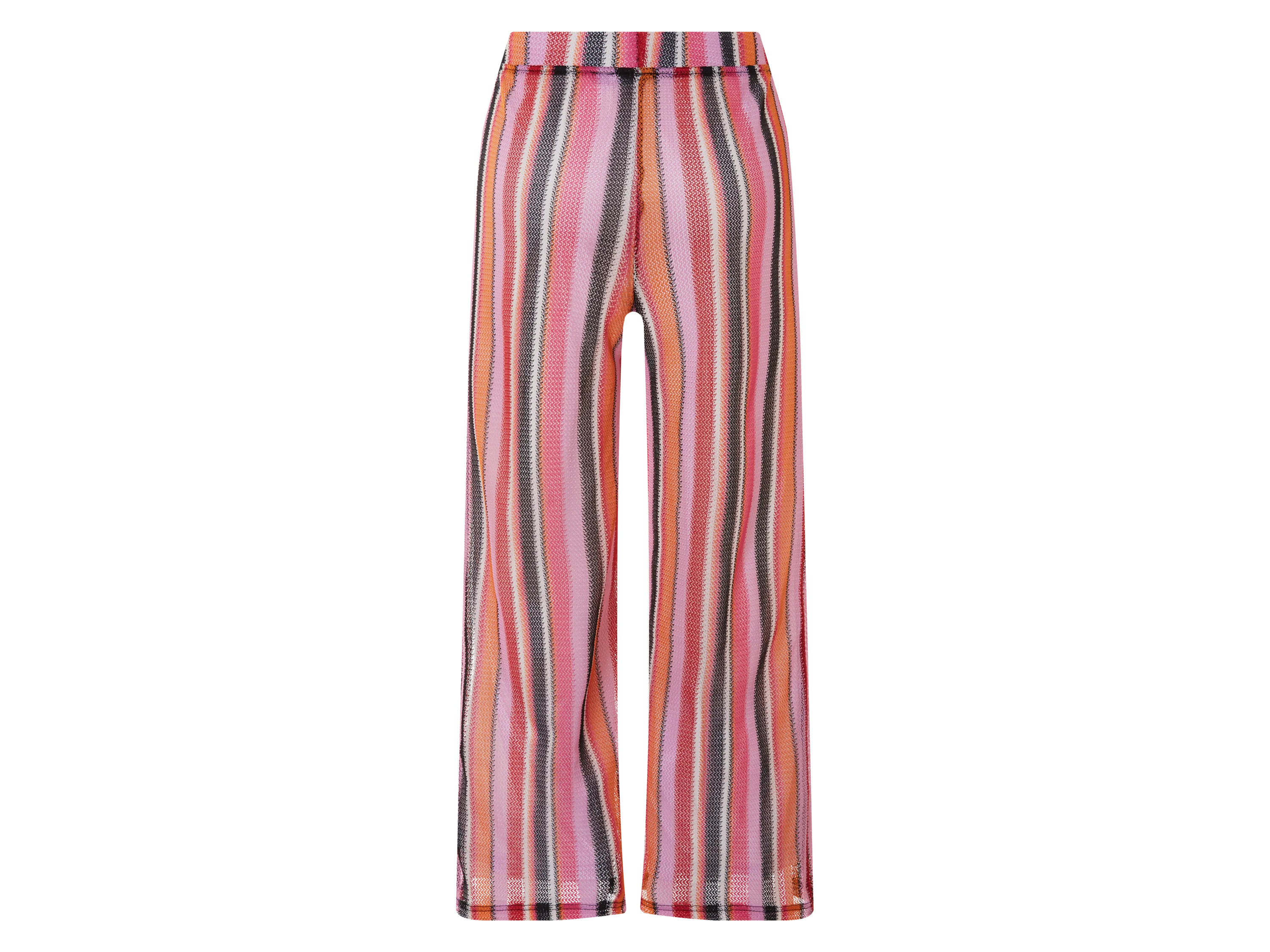 ESMARA® Damen Wide-Leg-Strickhose, blickdicht gefüttert (Streifen/rot, M(40/42)) – Bild 3 von 3