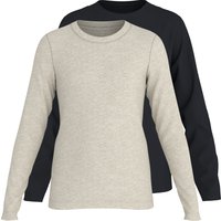 ESMARA KIDS Kinder Langarmshirts, 2 Stück (schwarz/beige, 158/164)