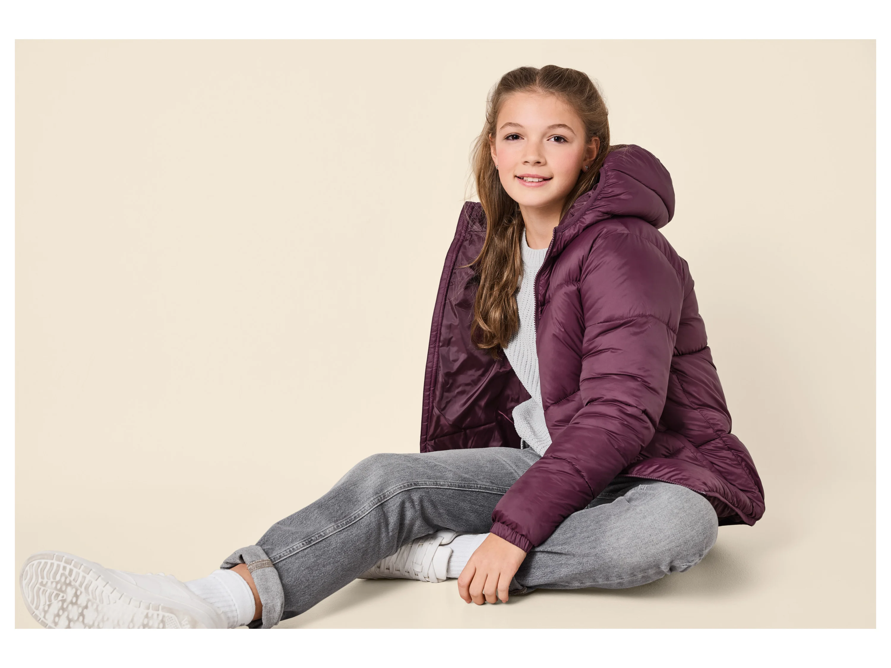 ESMARA KIDS Kinder Lightweight-Jacke (Bordeaux, 158/164) – Bild 2 von 3