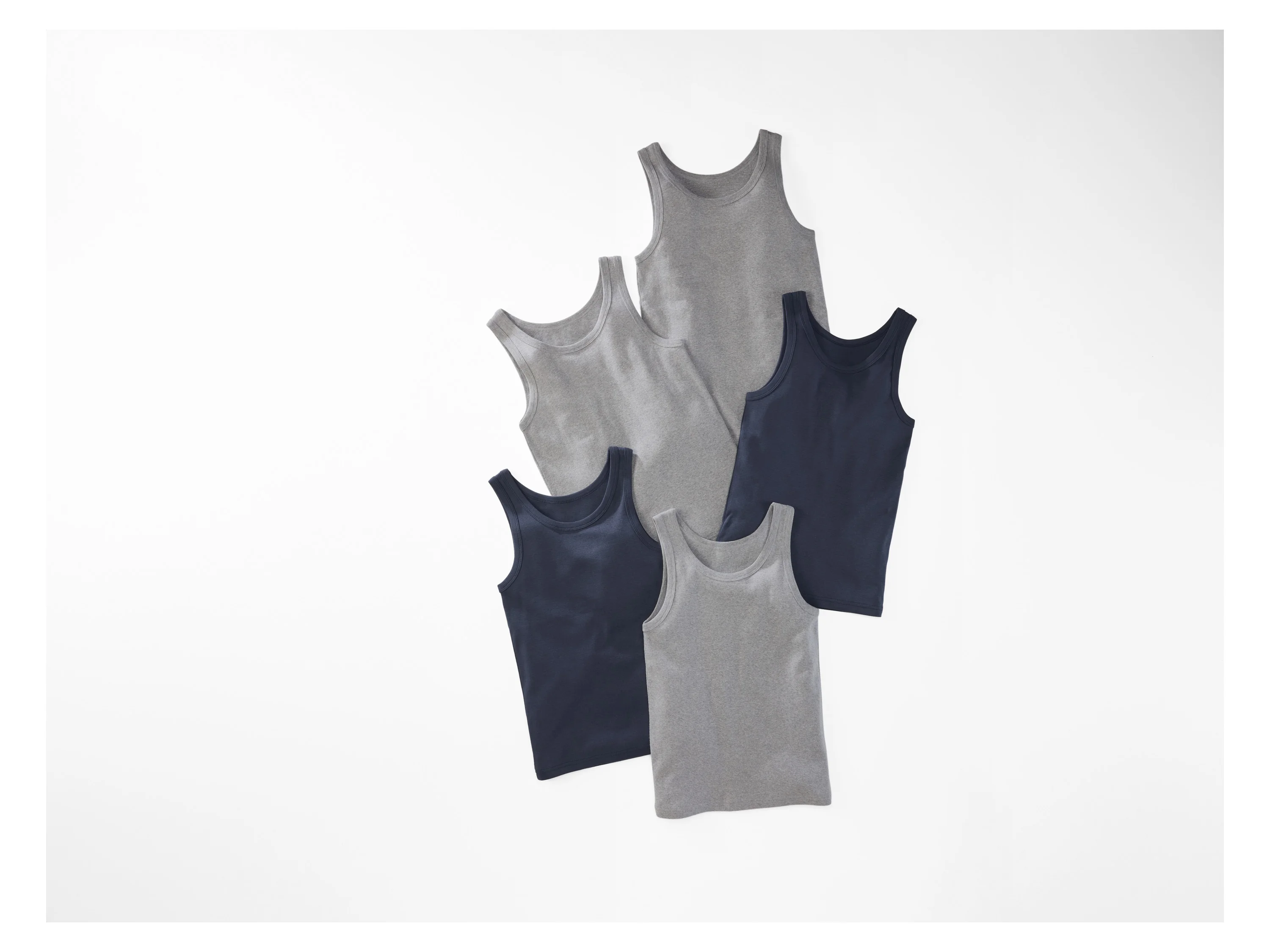 ESMARA® Kinder Jungen Unterhemd, 5 Stück (grau/navy, 134/140) – Bild 2 von 4