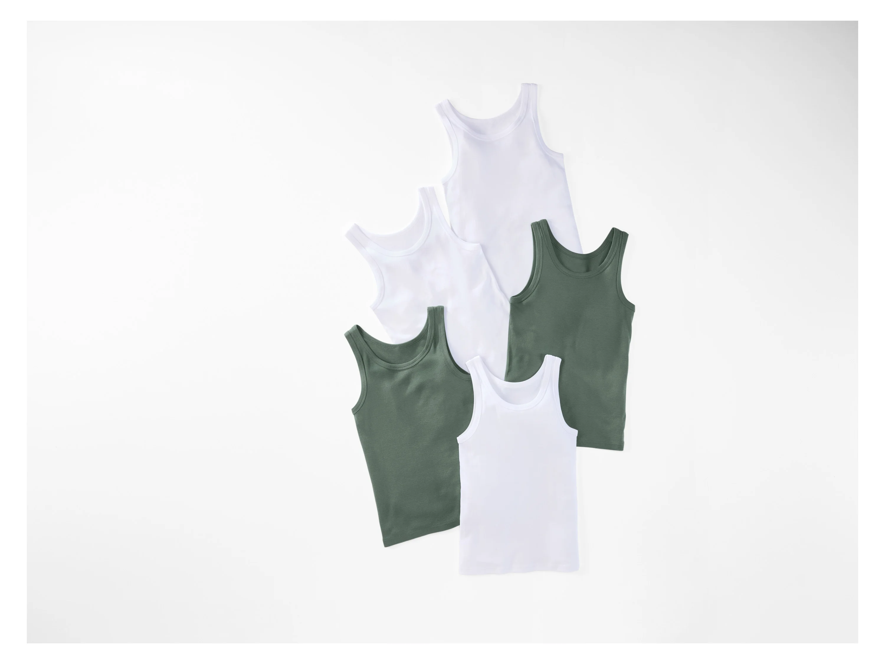 ESMARA® Kinder Jungen Unterhemd, 5 Stück (Weiß/Grün, 134/140) – Bild 2 von 4