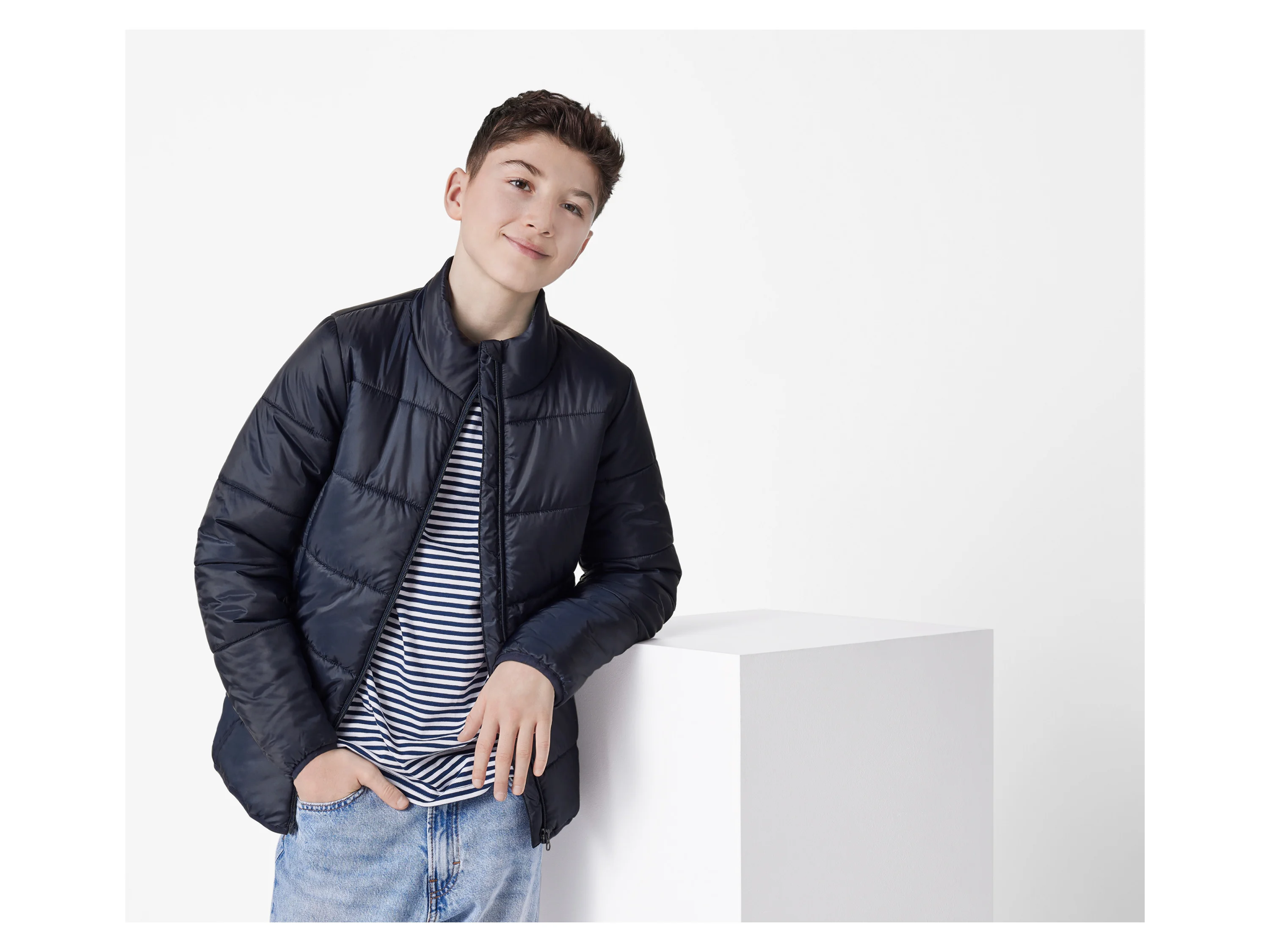 ESMARA® Kinder Lightweight-Jacke (Navy, 134/140) – Bild 2 von 3