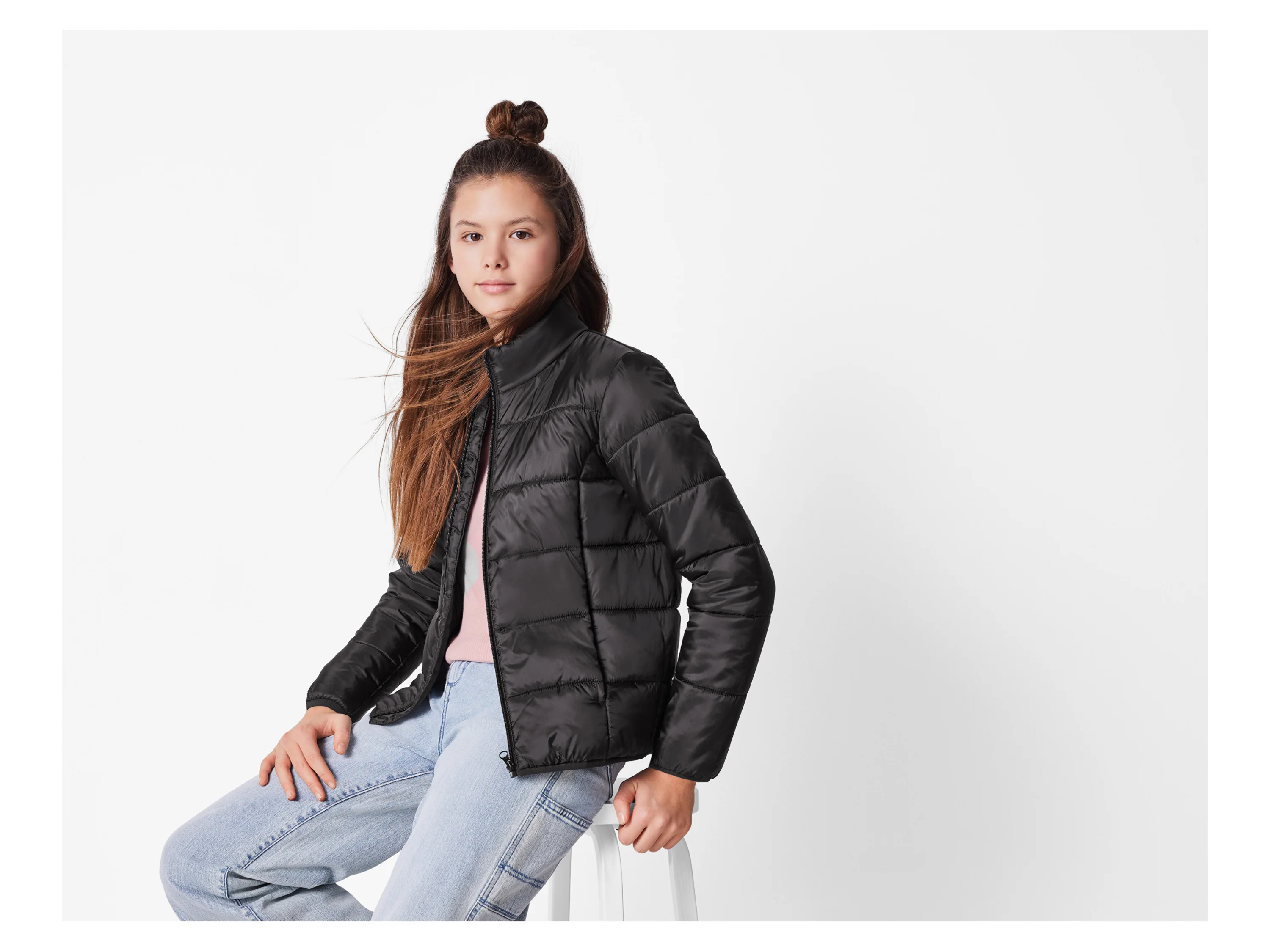 ESMARA® Kinder Lightweight-Jacke (Schwarz, 134/140) – Bild 2 von 3