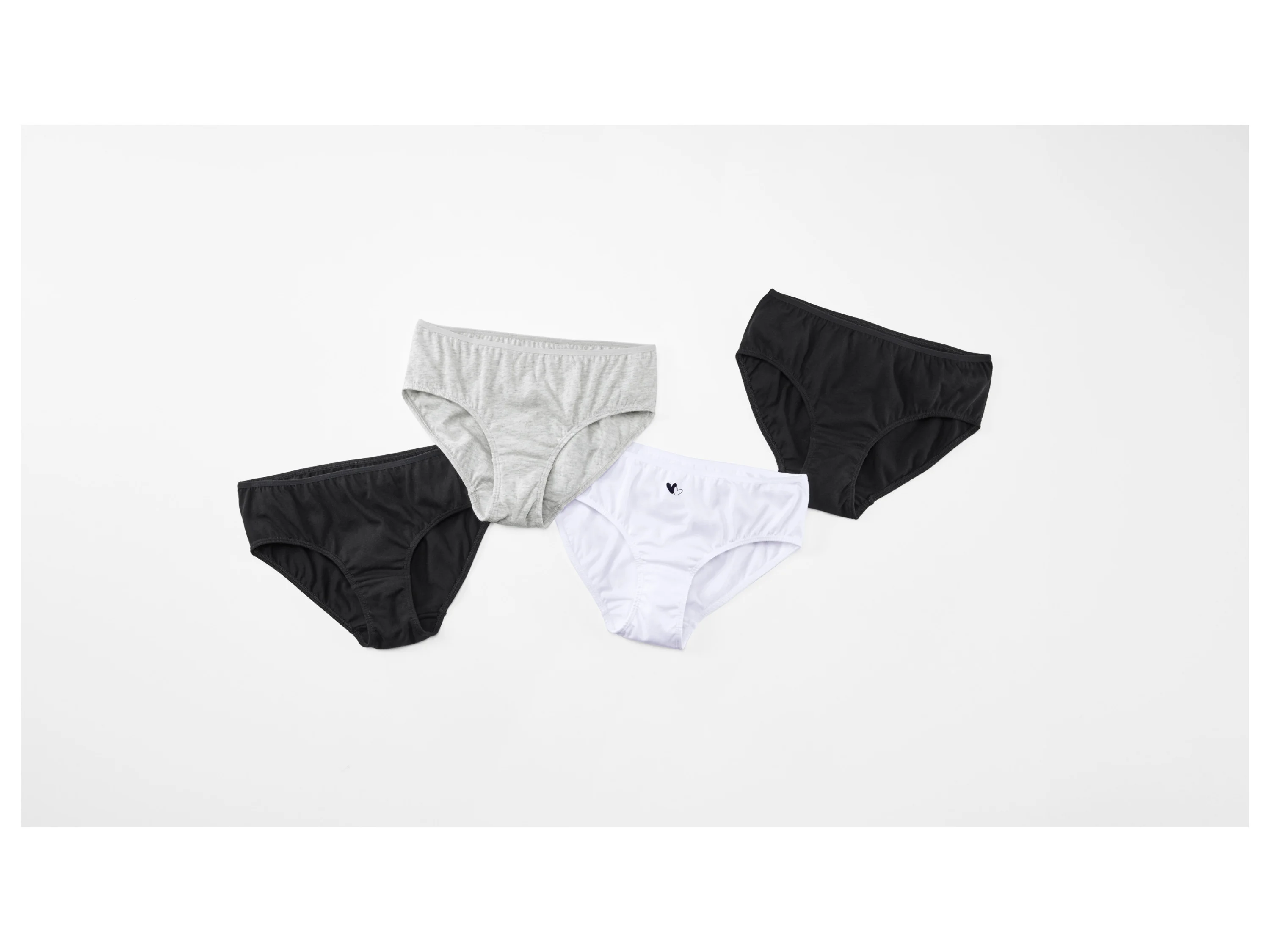 ESMARA® Kinder Mädchen Slips, 4 Stück (schwarz/grau, 146/152) – Bild 2 von 4