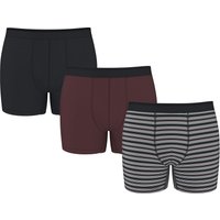 ESMARA MEN Boxer, 3 Stück (Streifen/schwarz/rot, 4/S)
