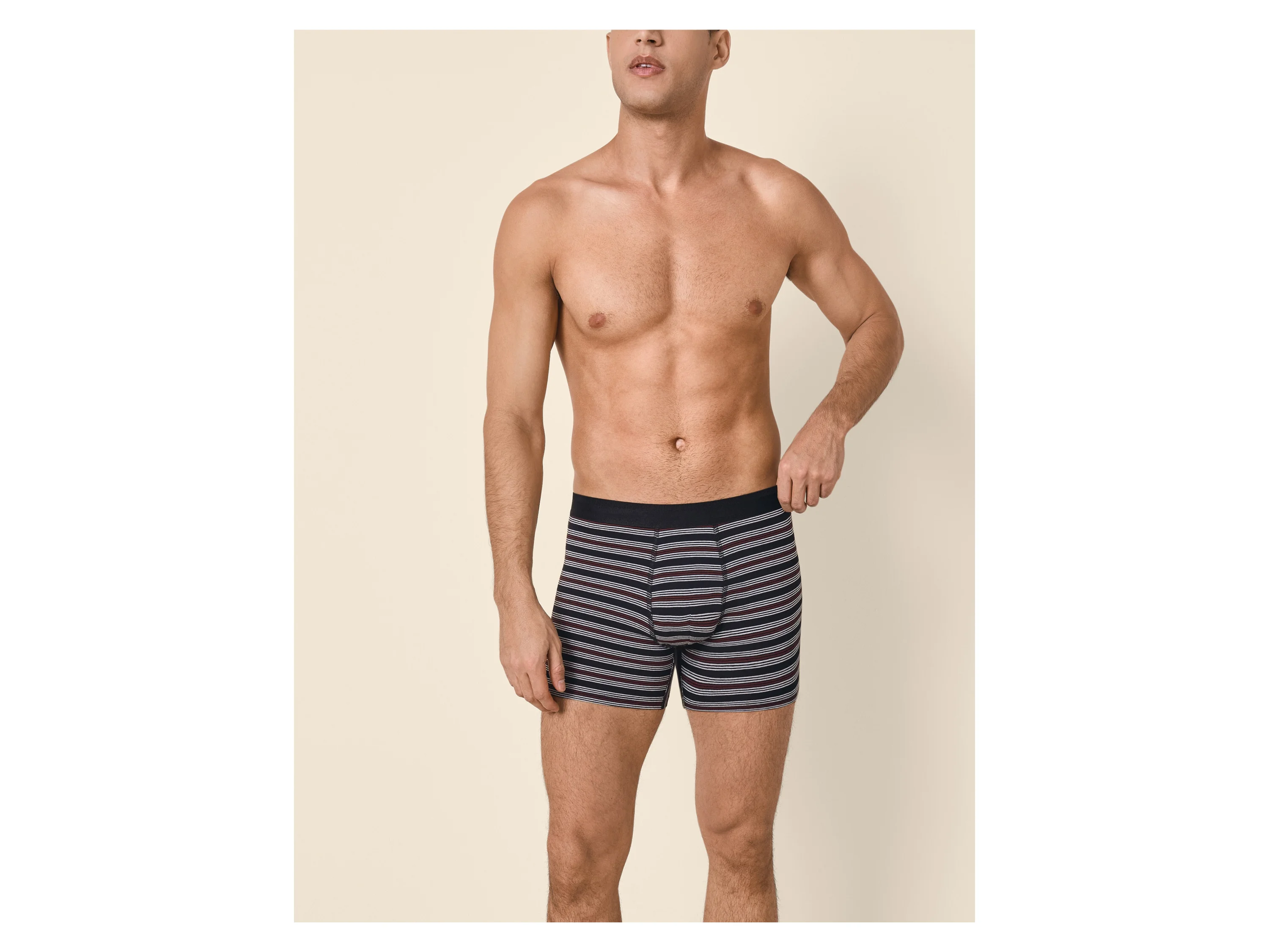 ESMARA MEN Boxer, 3 Stück (Streifen/schwarz/rot, 6/L) – Bild 2 von 4
