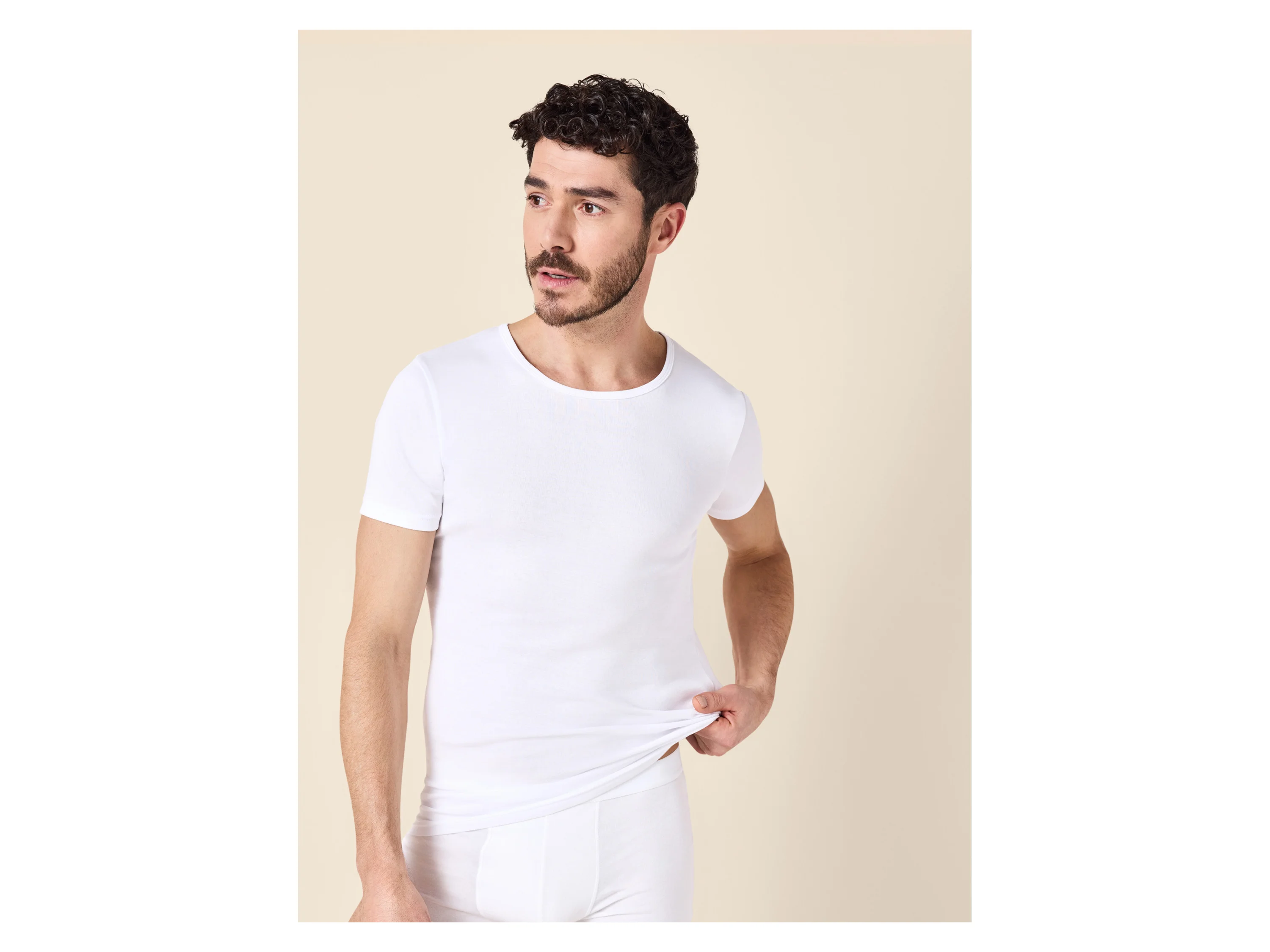 ESMARA MEN Feinripp-Unterziehshirts, 3 Stück (Rundhals, Weiß, 5/M) – Bild 2 von 4