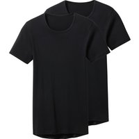 ESMARA MEN Feinripp-Unterziehshirts, 2 Stück (Rundhals, Schwarz, 5/M)