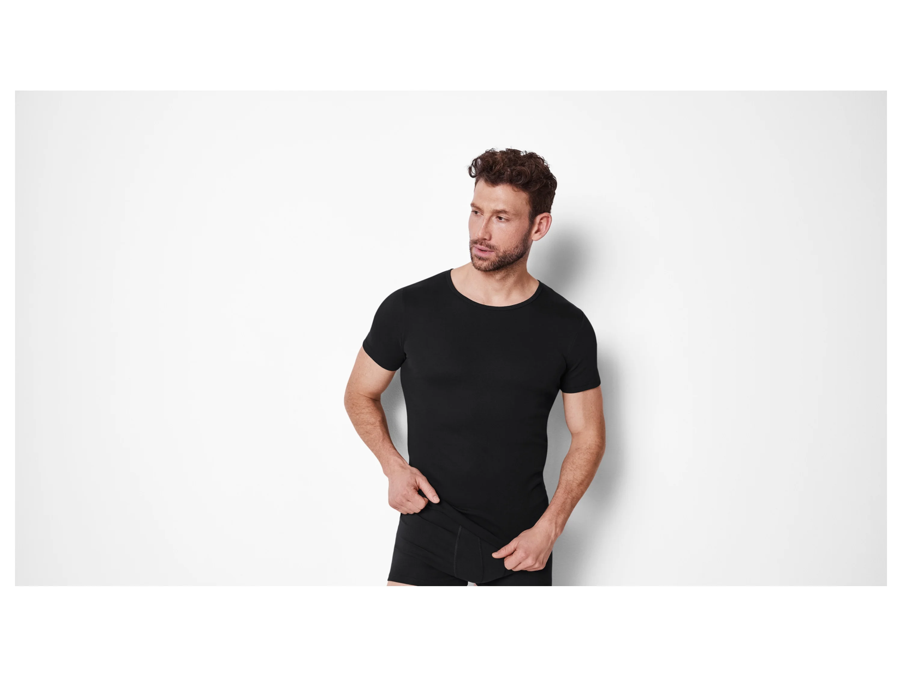 ESMARA MEN Feinripp-Unterziehshirts, 2 Stück (Rundhals, Schwarz, 5/M) – Bild 3 von 3