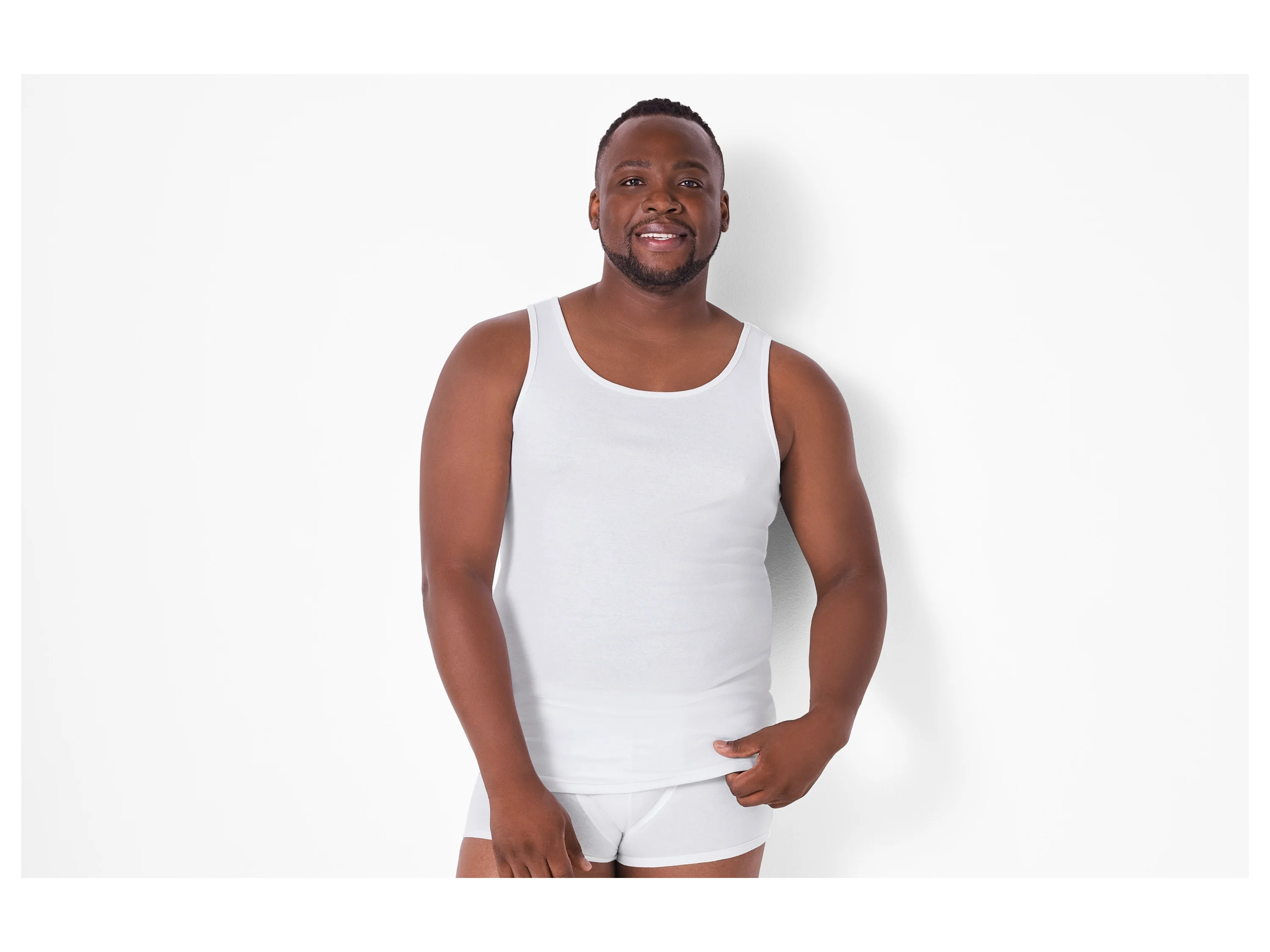 ESMARA MEN Herren Achselhemd Feinripp, 3 Stück (Weiß, 9/3XL) – Bild 3 von 4