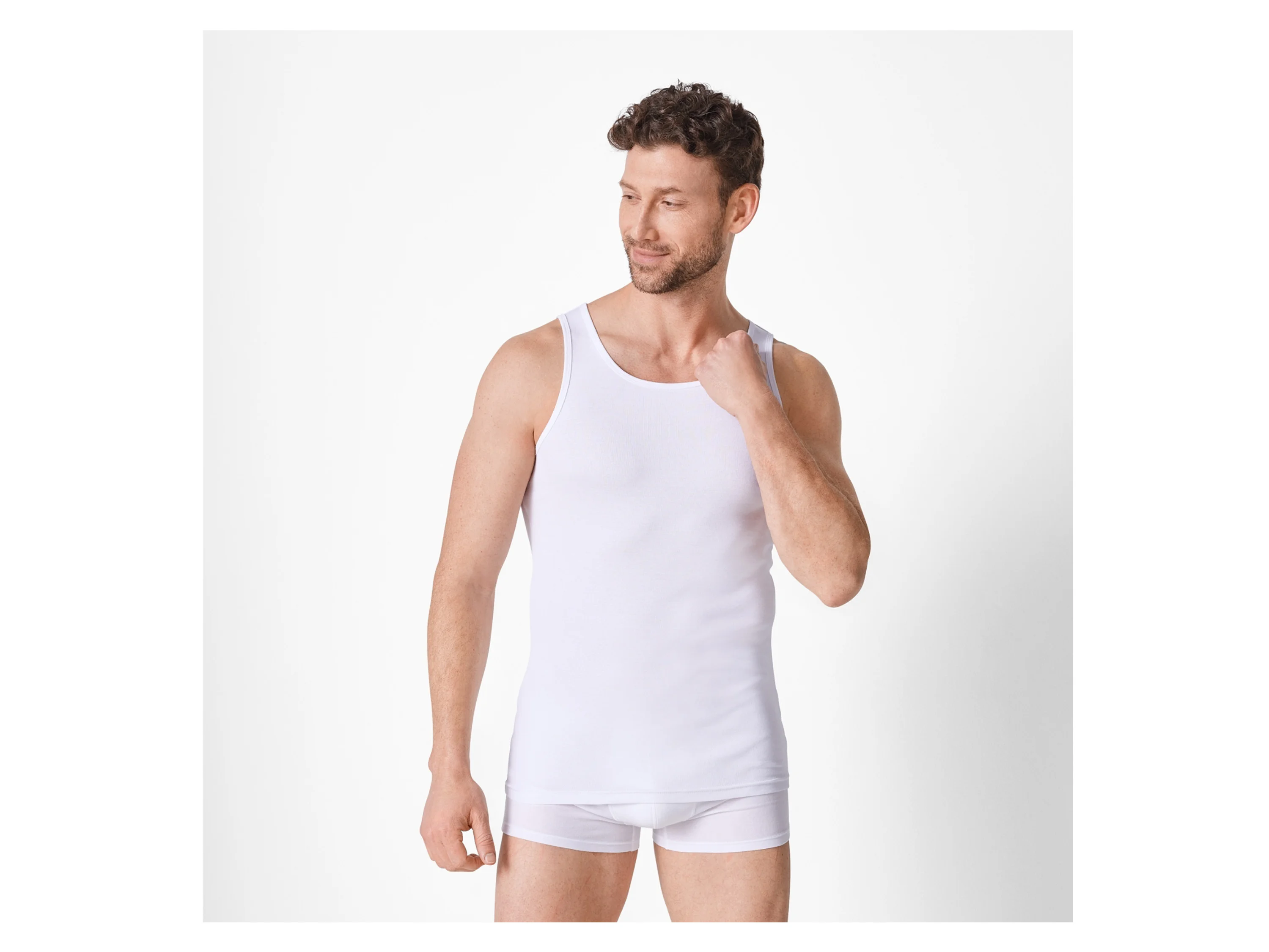 ESMARA MEN Herren Achselhemd Feinripp, 3 Stück (Weiß, 5/M) – Bild 3 von 3