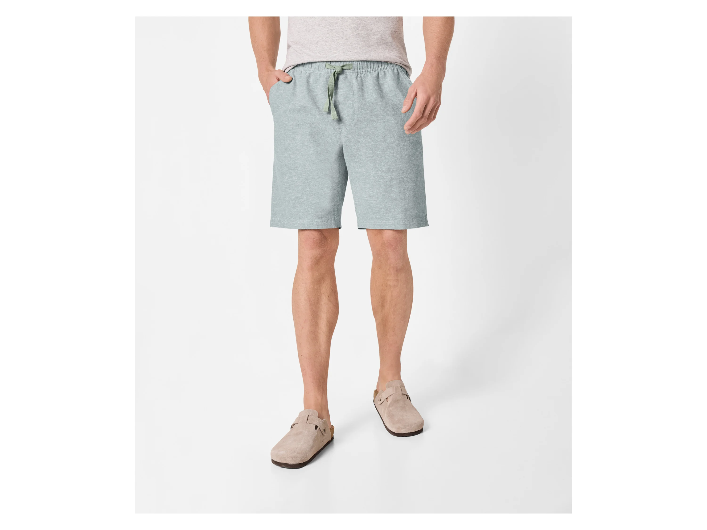 ESMARA MEN Herren Bermuda mit Leinen (Grün, XXL (60/62)) – Bild 2 von 4