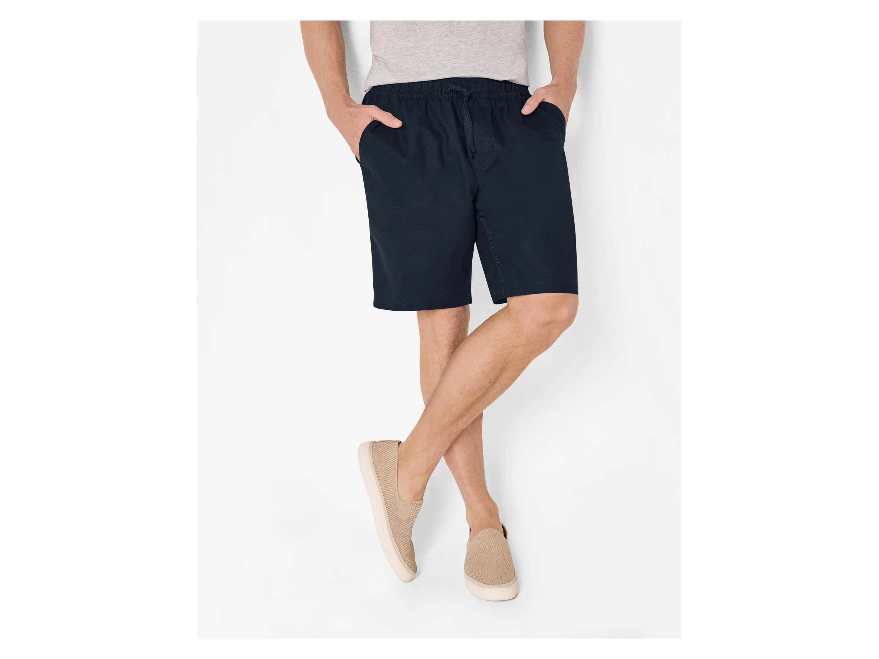 ESMARA MEN Herren Bermuda mit Leinen (Navy, S (44/46)) – Bild 2 von 4