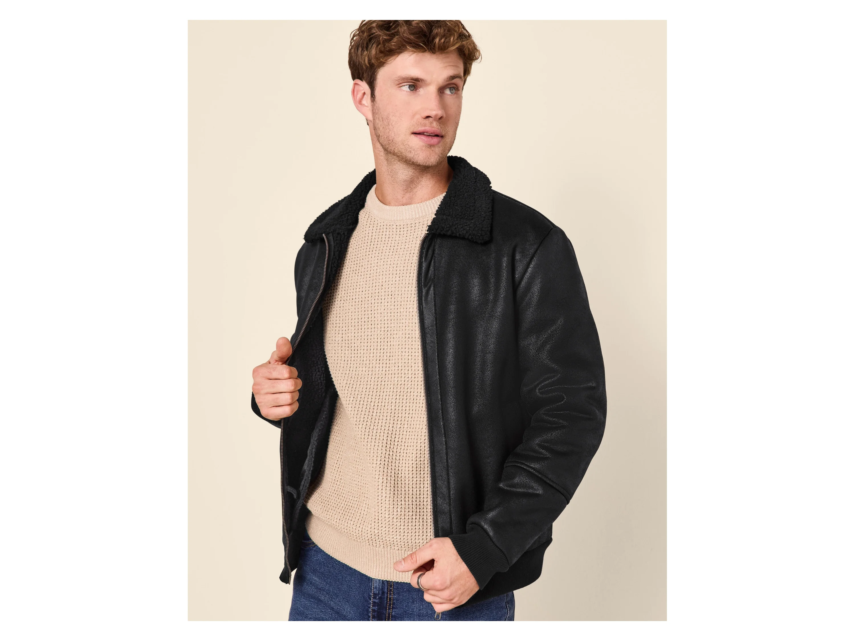 ESMARA MEN Herren Bikerjacke (Schwarz, L (52/54)) – Bild 2 von 4