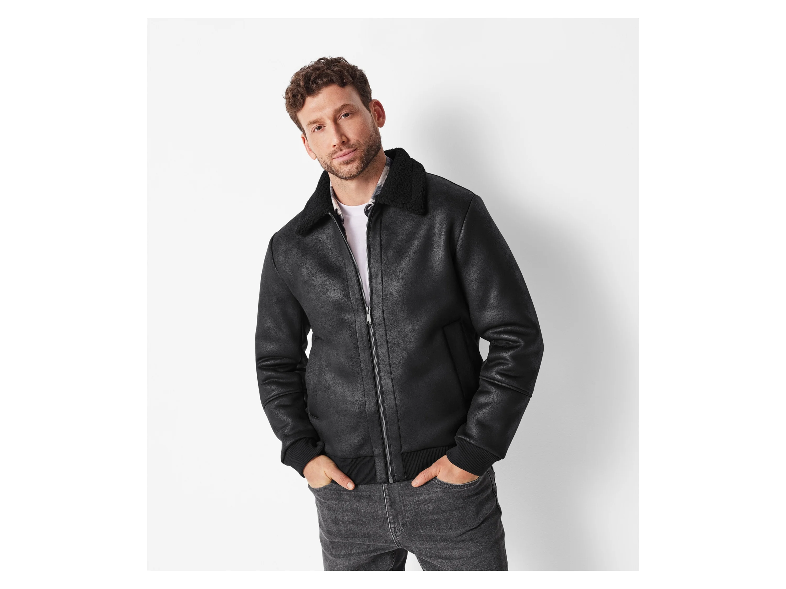 ESMARA MEN Herren Bikerjacke (Schwarz, L (52/54)) – Bild 2 von 3