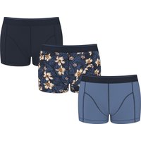 ESMARA MEN Herren Boxer, 3 Stück (Blumen/navy/blau, 6/L)