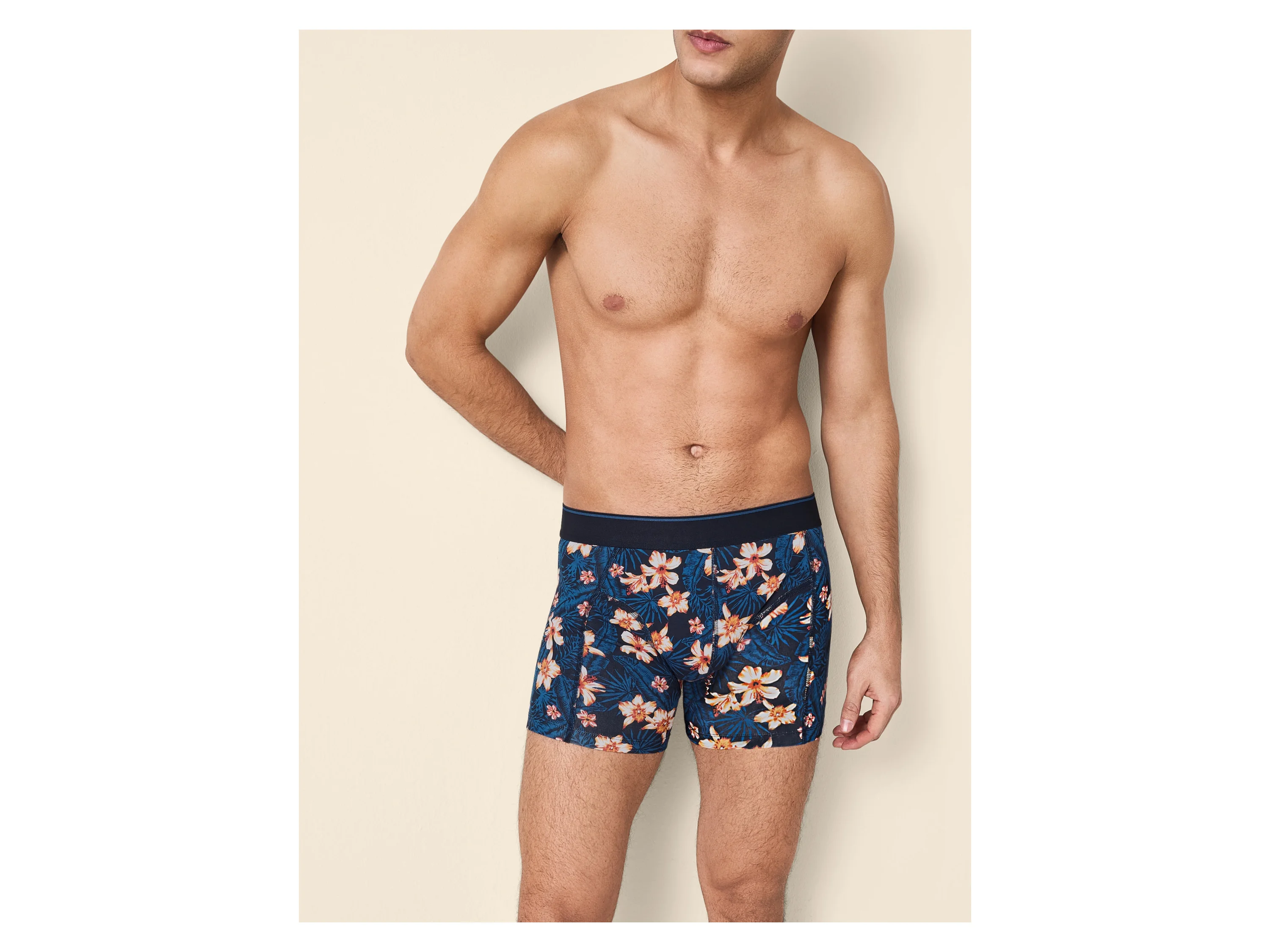 ESMARA MEN Herren Boxer, 3 Stück (Blumen/navy/blau, 4/S) – Bild 2 von 4