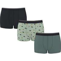 ESMARA MEN Herren Boxer, 3 Stück (Schwarz/Grün, 6/L)
