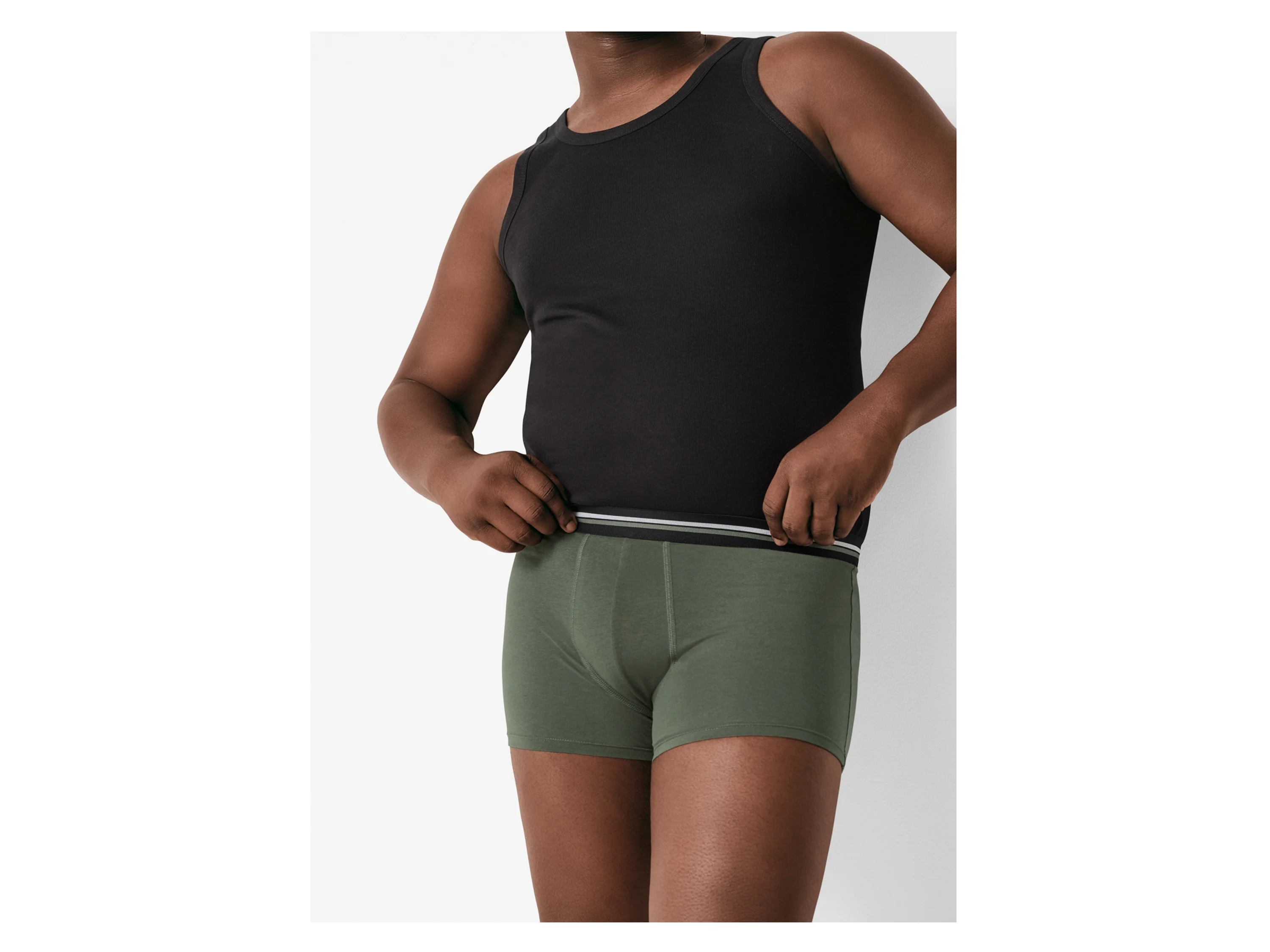 ESMARA MEN Herren Boxer, 3 Stück (grün/beige/weiß, 8/XXL) – Bild 3 von 4