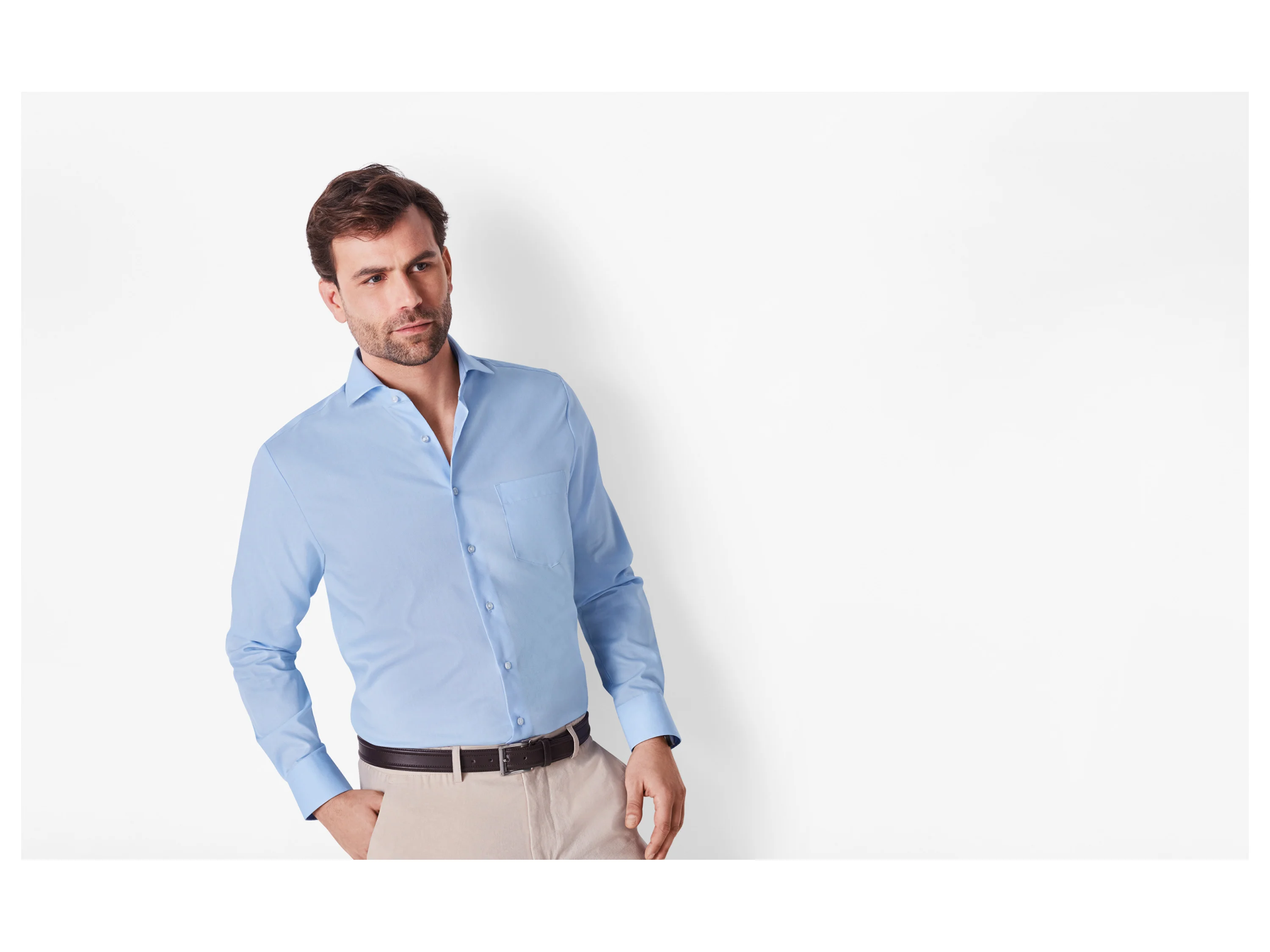 ESMARA MEN Herren Businesshemd, Regular Fit (Hellblau, 44) – Bild 2 von 4
