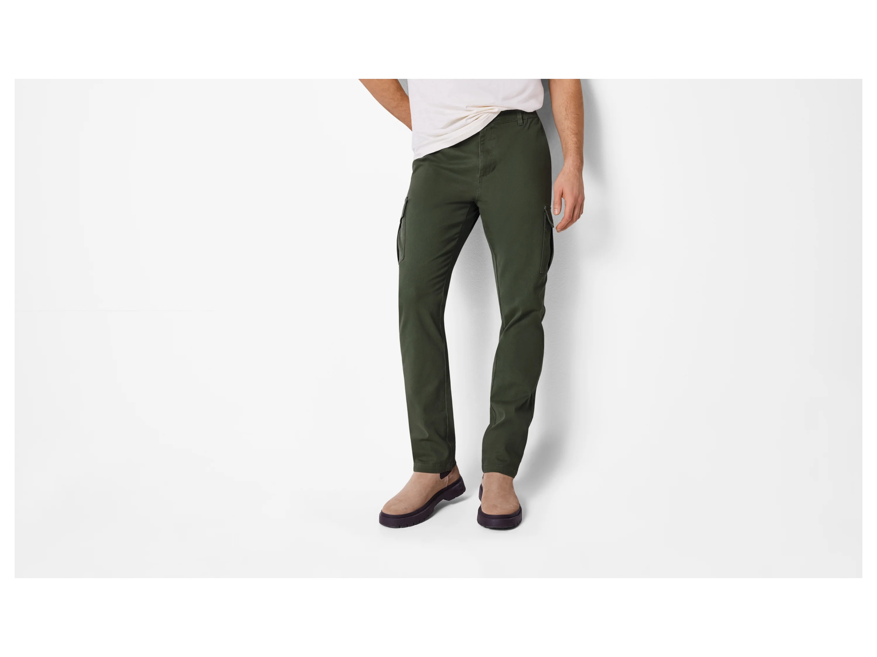 ESMARA MEN Herren Cargohose, mit seitlichen Eingrifftaschen (Dunkelgrün, XL (56/58)) – Bild 2 von 4