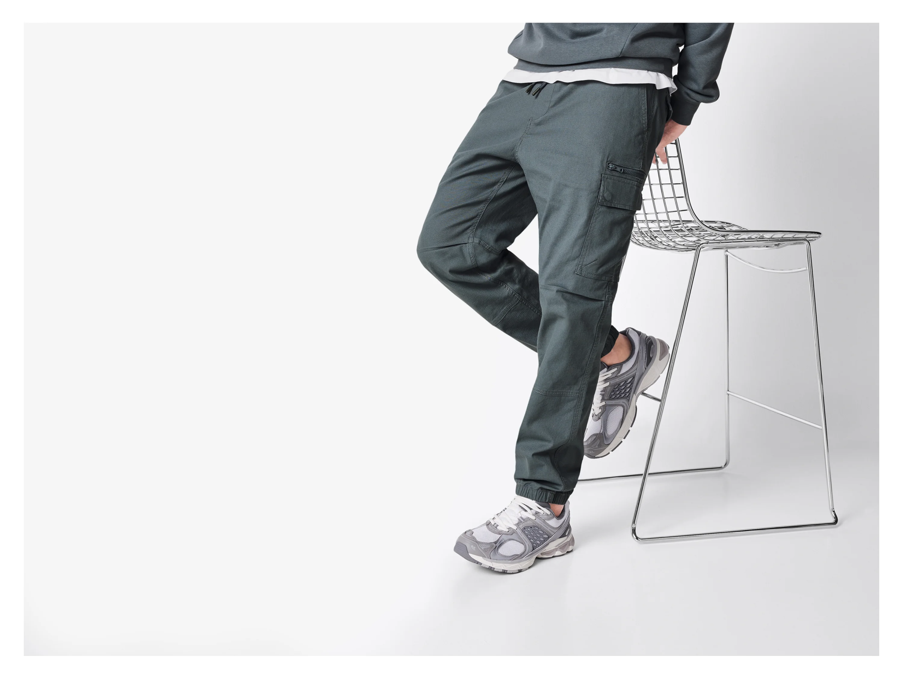 ESMARA MEN Herren Cargohose, mit Ripstop-Muster (Dunkelgrau, L (52/54)) – Bild 2 von 4