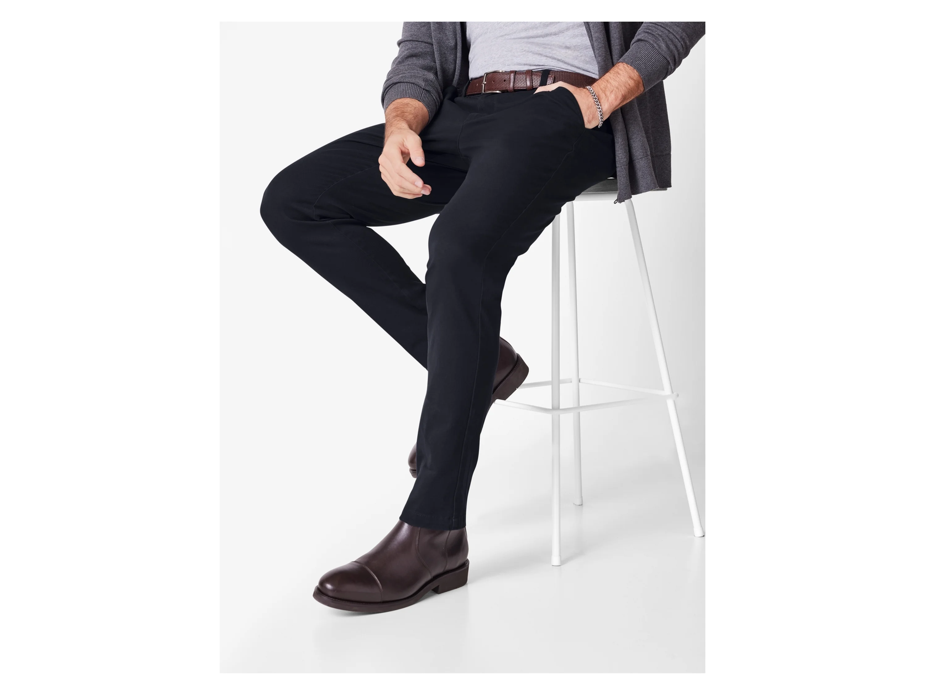 ESMARA MEN Herren Chino, Slim Fit (Marine, XL (56/58)) – Bild 2 von 3