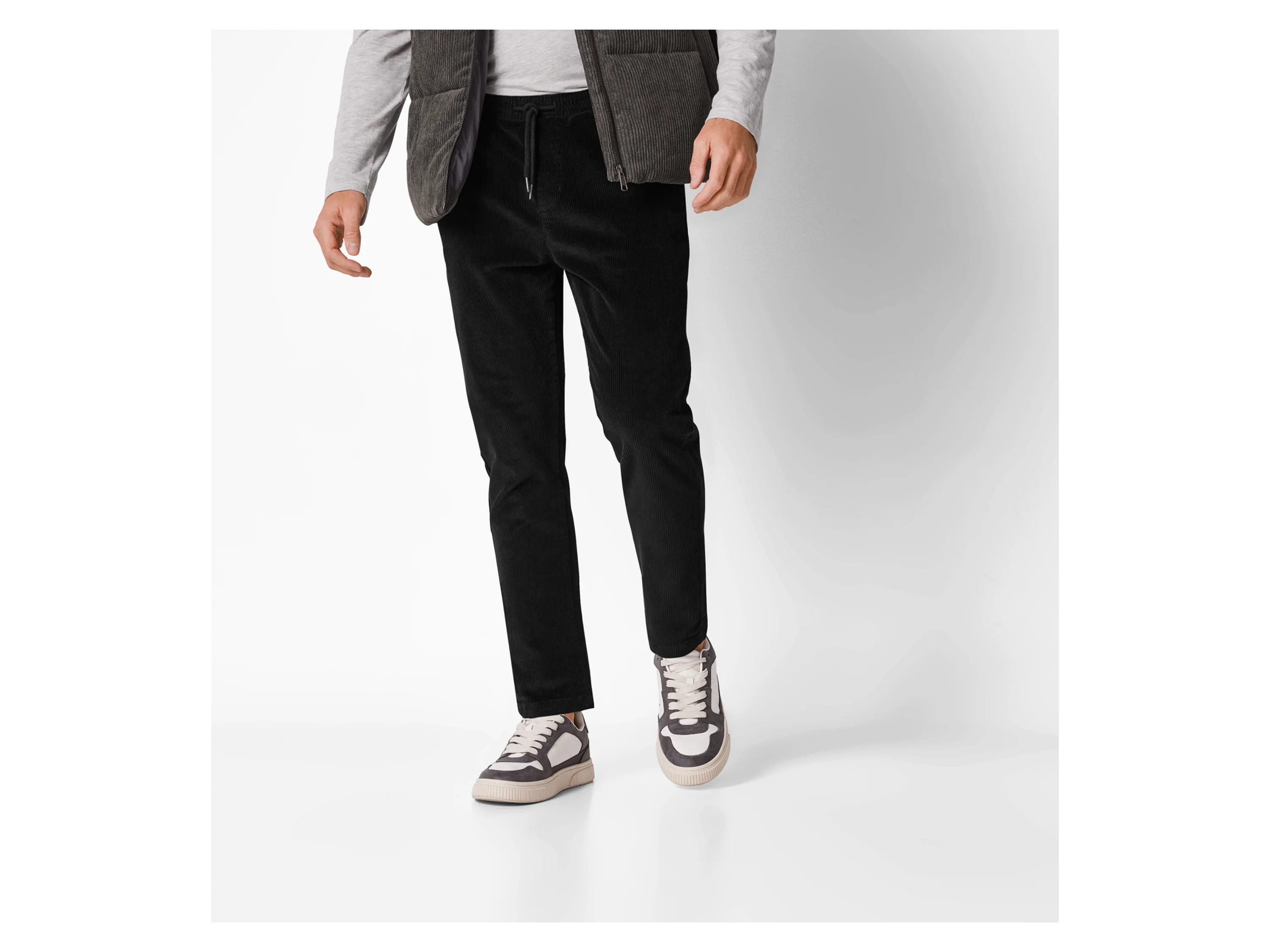 ESMARA MEN Herren Cordhose, Slim Fit, mit normaler Leibhöhe (Schwarz, M(48/50)) – Bild 2 von 4