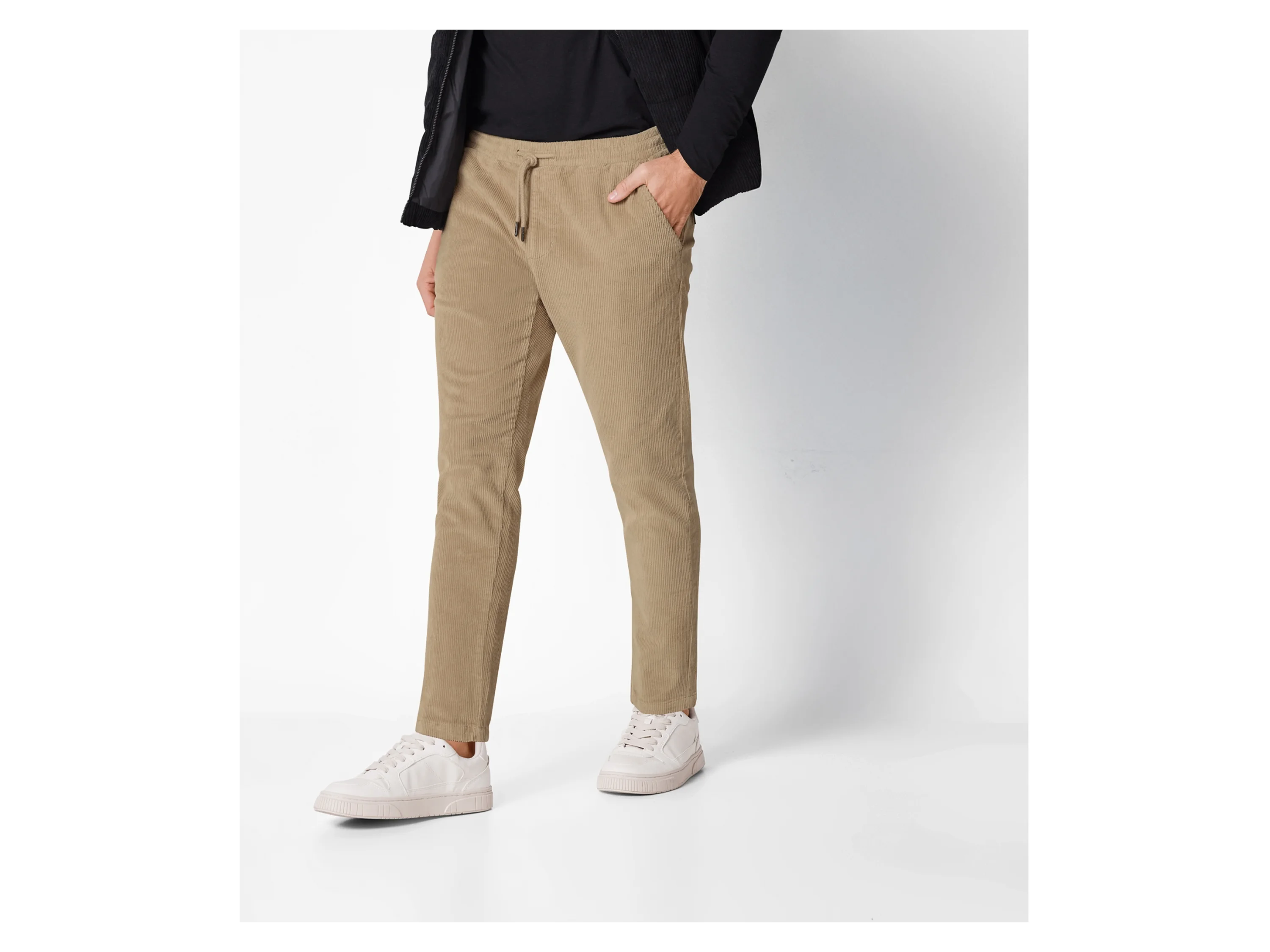 ESMARA MEN Herren Cordhose, Slim Fit, mit normaler Leibhöhe (Beige, XL(56/58)) – Bild 2 von 3