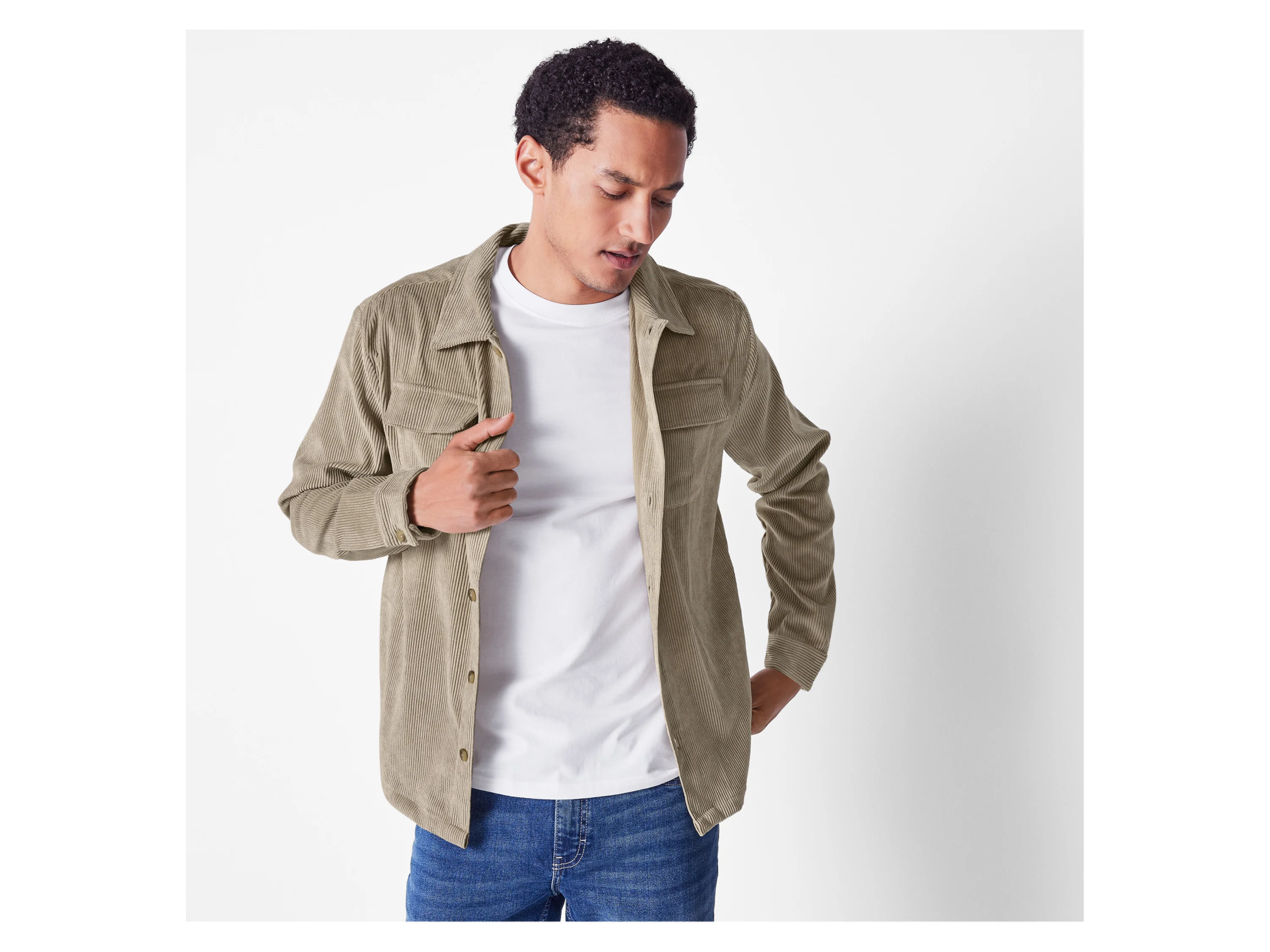 ESMARA MEN Herren Cordjacke, mit Brusttaschen (Beige, S(44/46)) – Bild 2 von 4