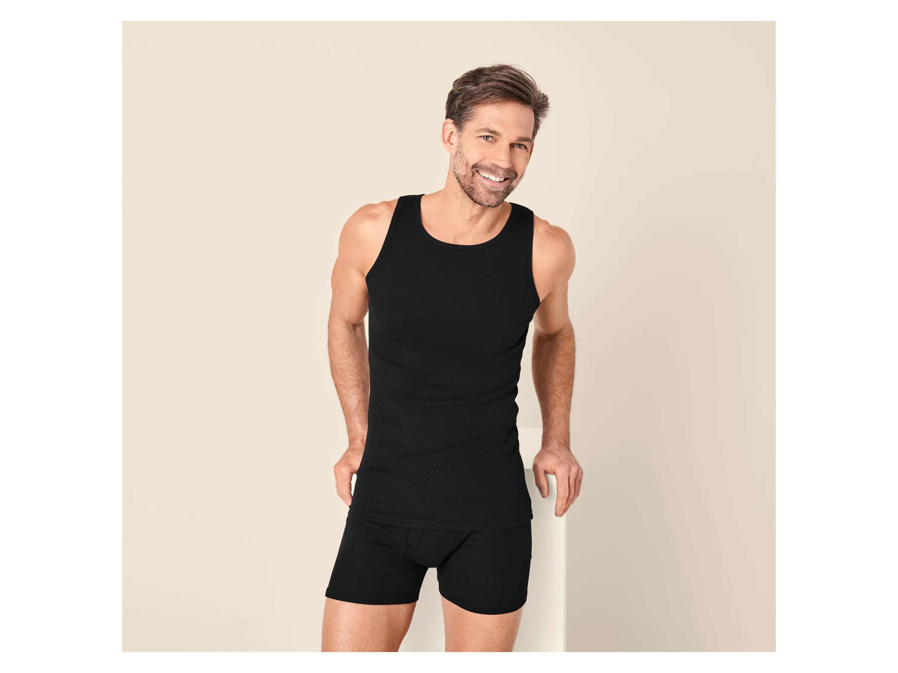 ESMARA MEN Herren Doppelripp-Achselhemden, 2 Stück (Schwarz, 7/XL) – Bild 2 von 3