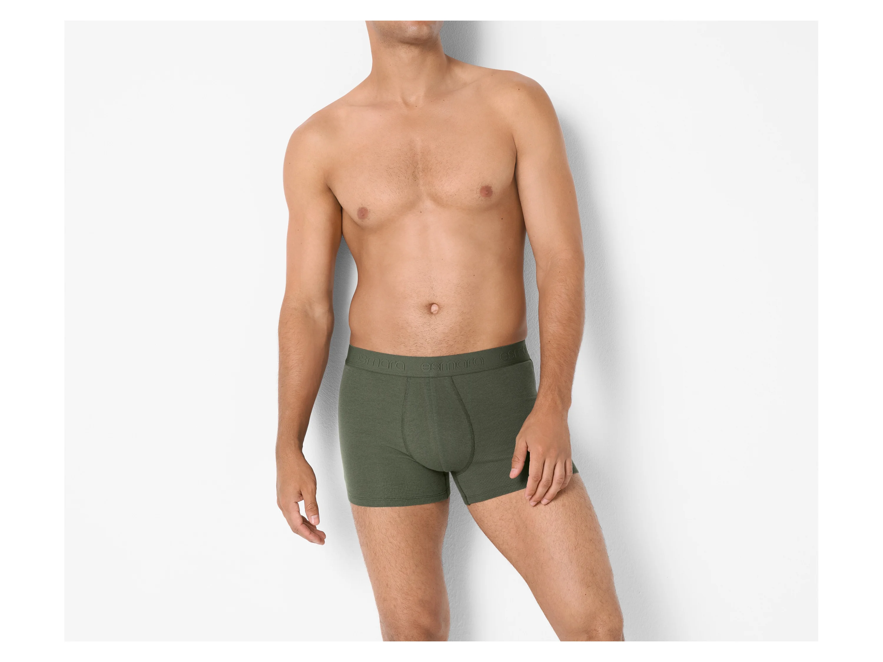 ESMARA MEN Herren Doppelripp-Boxer, 3 Stück (schwarz/grün/grau, 6/L) – Bild 3 von 4