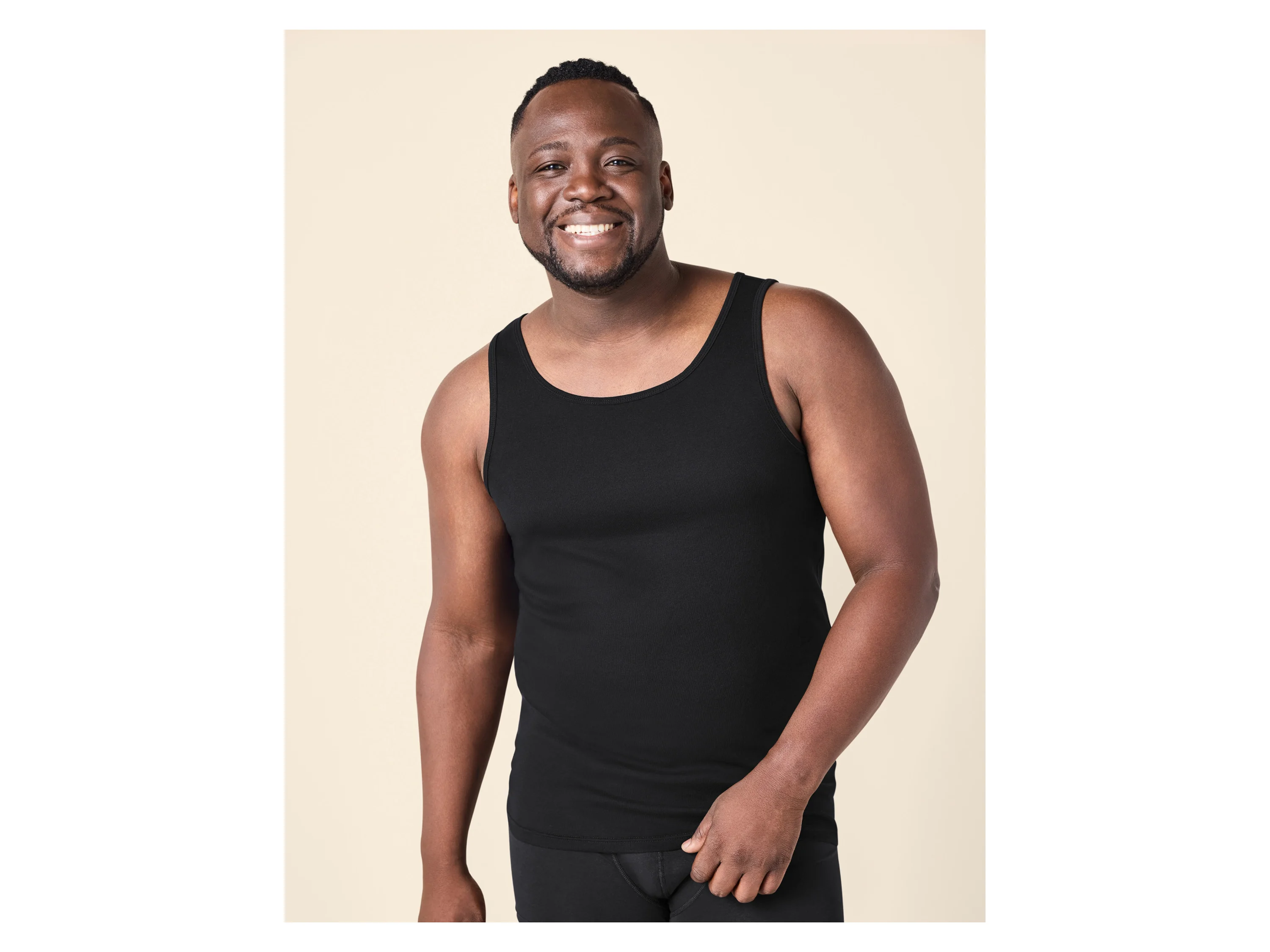 ESMARA MEN Herren Feinripp-Achselhemden, 3 Stück (Schwarz, 8/XXL) – Bild 3 von 3