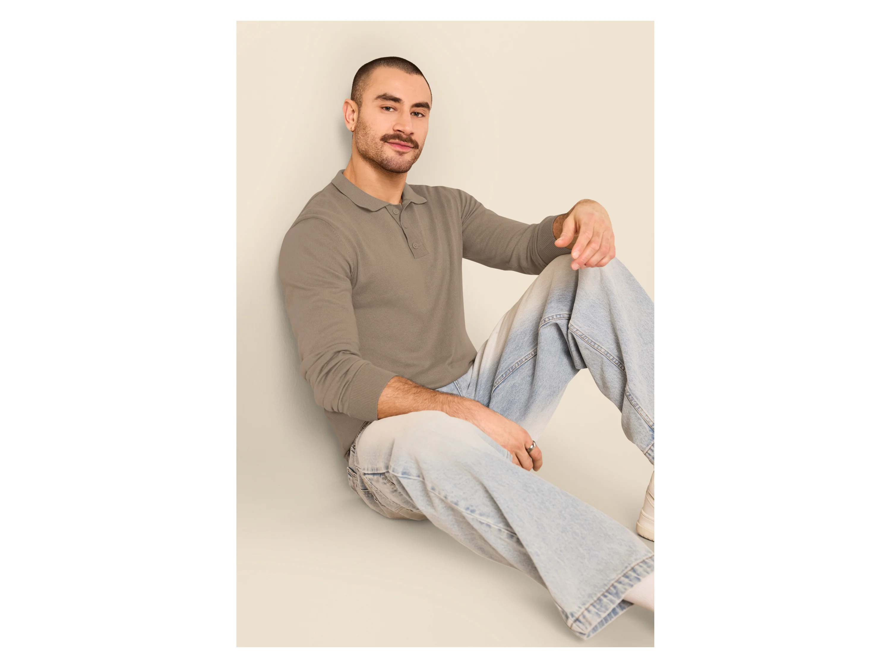 ESMARA MEN Herren Feinstrickpullover (Beige, M (48/50)) – Bild 2 von 3