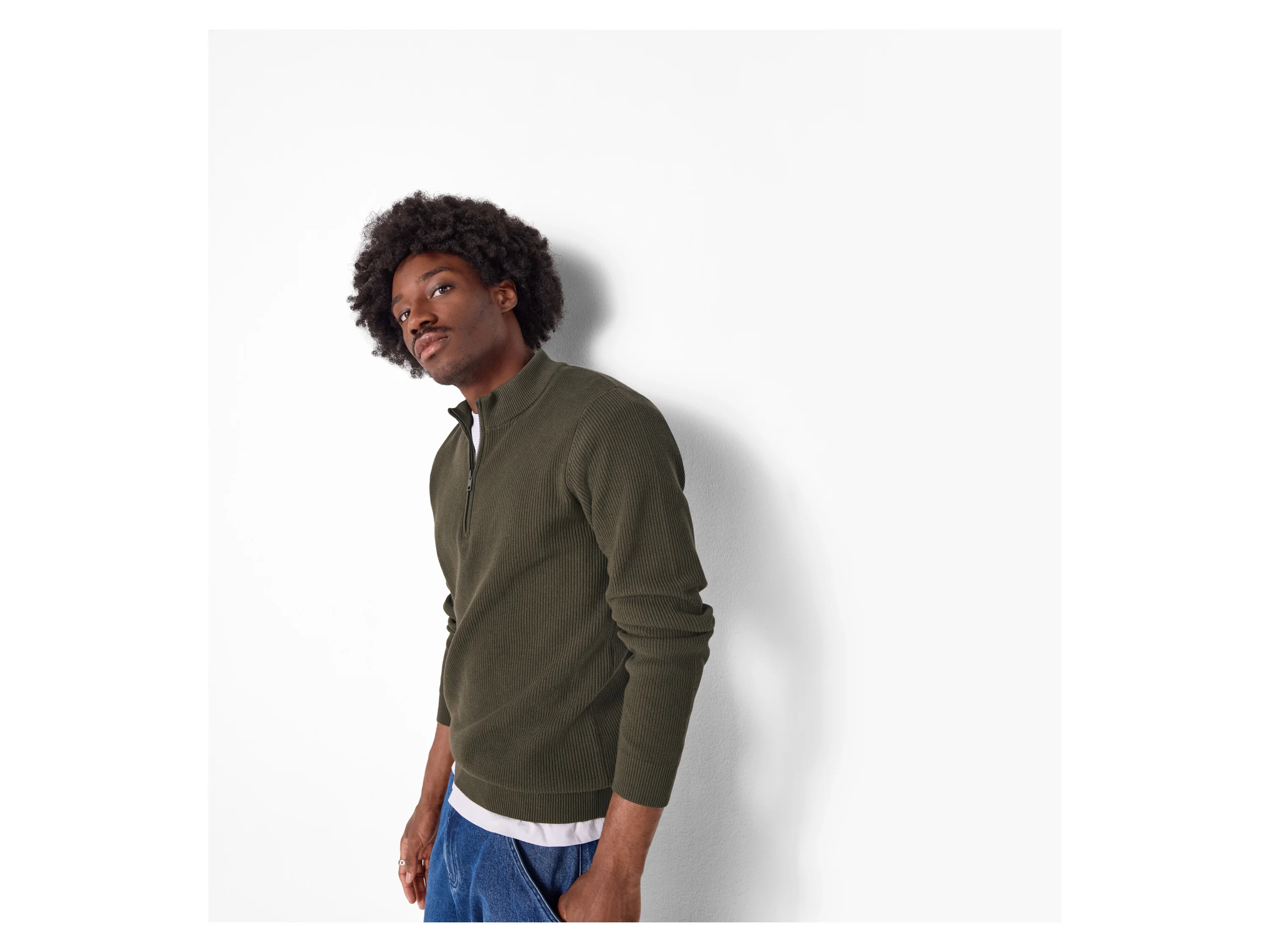 ESMARA MEN Herren Feinstrickpullover / Feinstricktroyer (Olive, S (44/46)) – Bild 2 von 3