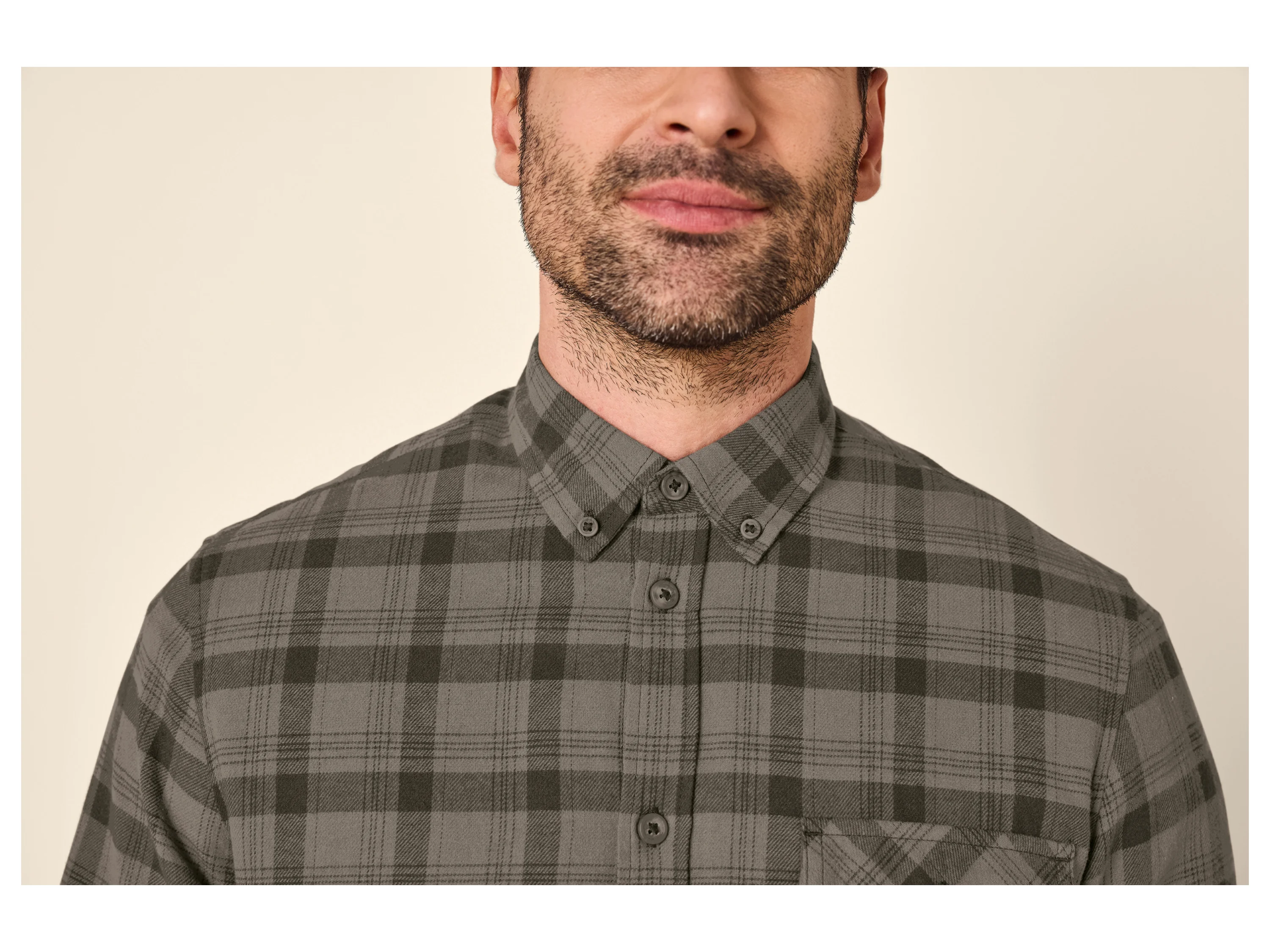 ESMARA MEN Herren Flanellhemd (Braun, L (41/42)) – Bild 4 von 4
